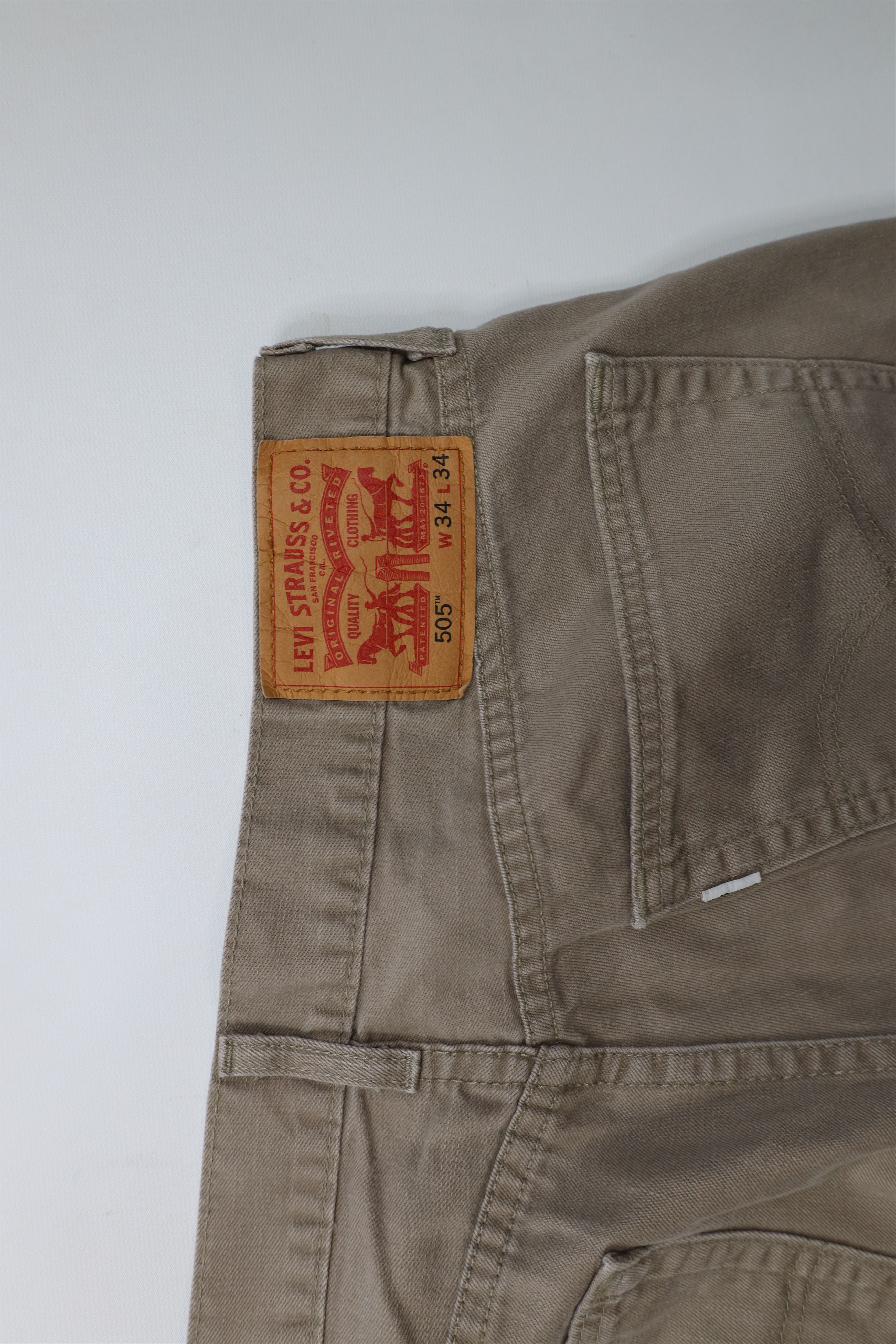 Levi's × Vintage Vintage Y2K Levis 505 Regular Straight Leg Denim Jeans Beige Size US 34 / EU 50 - 13 Thumbnail