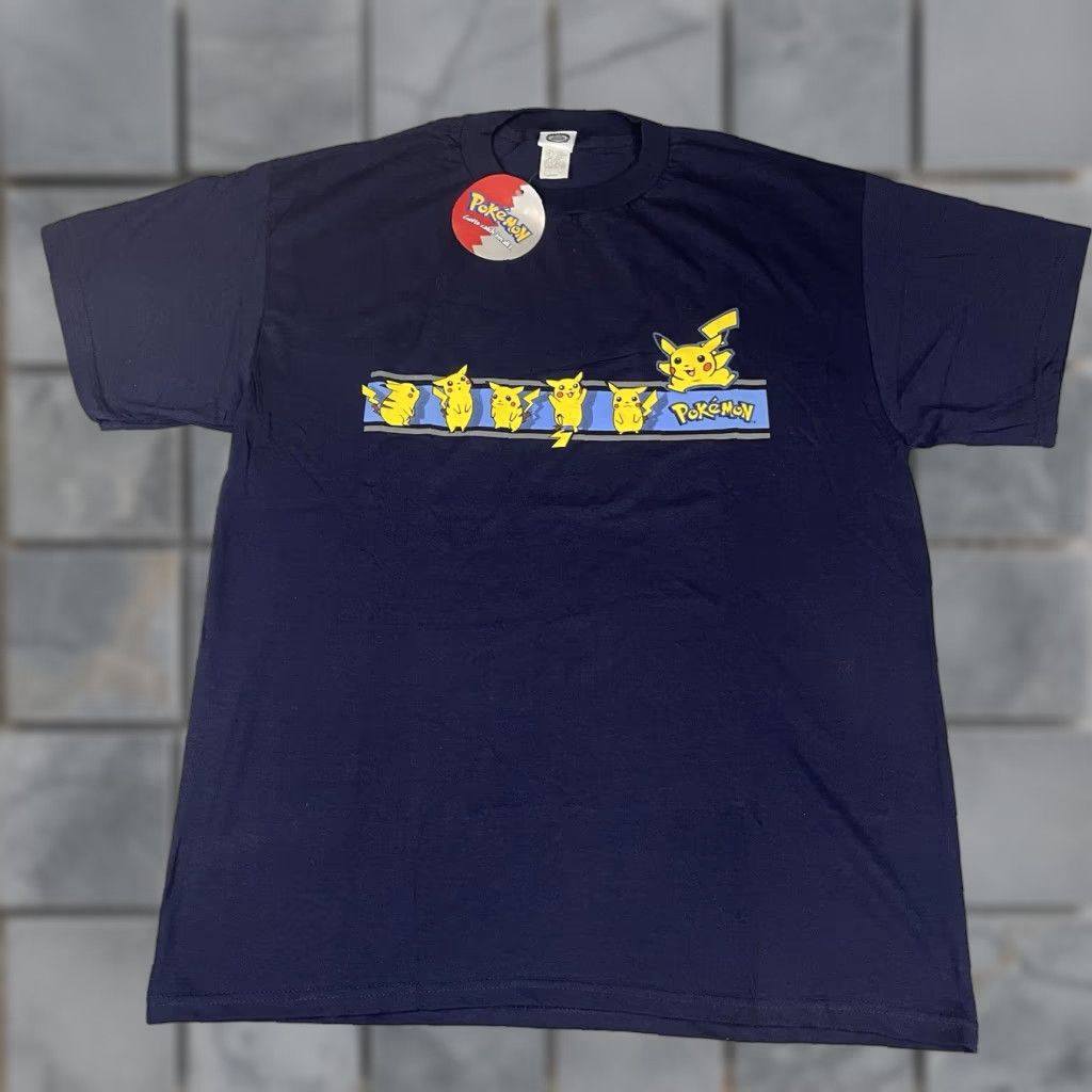Vintage VINTAGE Pokemon T Shirt Adult L Blue Pikachu Charizard 1999 NWT Trading Card Game Size US L / EU 52-54 / 3 - 1 Thumbnail