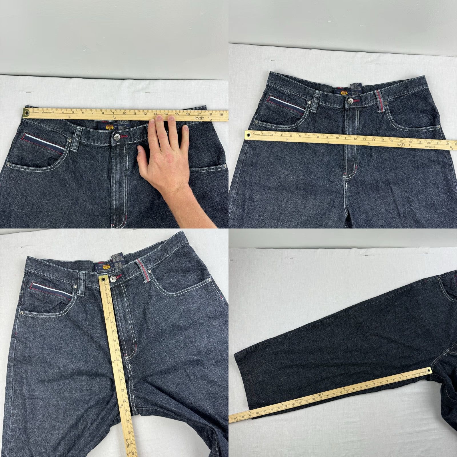 Route 66 VINTAGE Route 66 Jeans Black Wide Leg Adult 35x27 High Rise Relaxed Fit Y2K Grunge Mens Size US 35 - 8 Thumbnail
