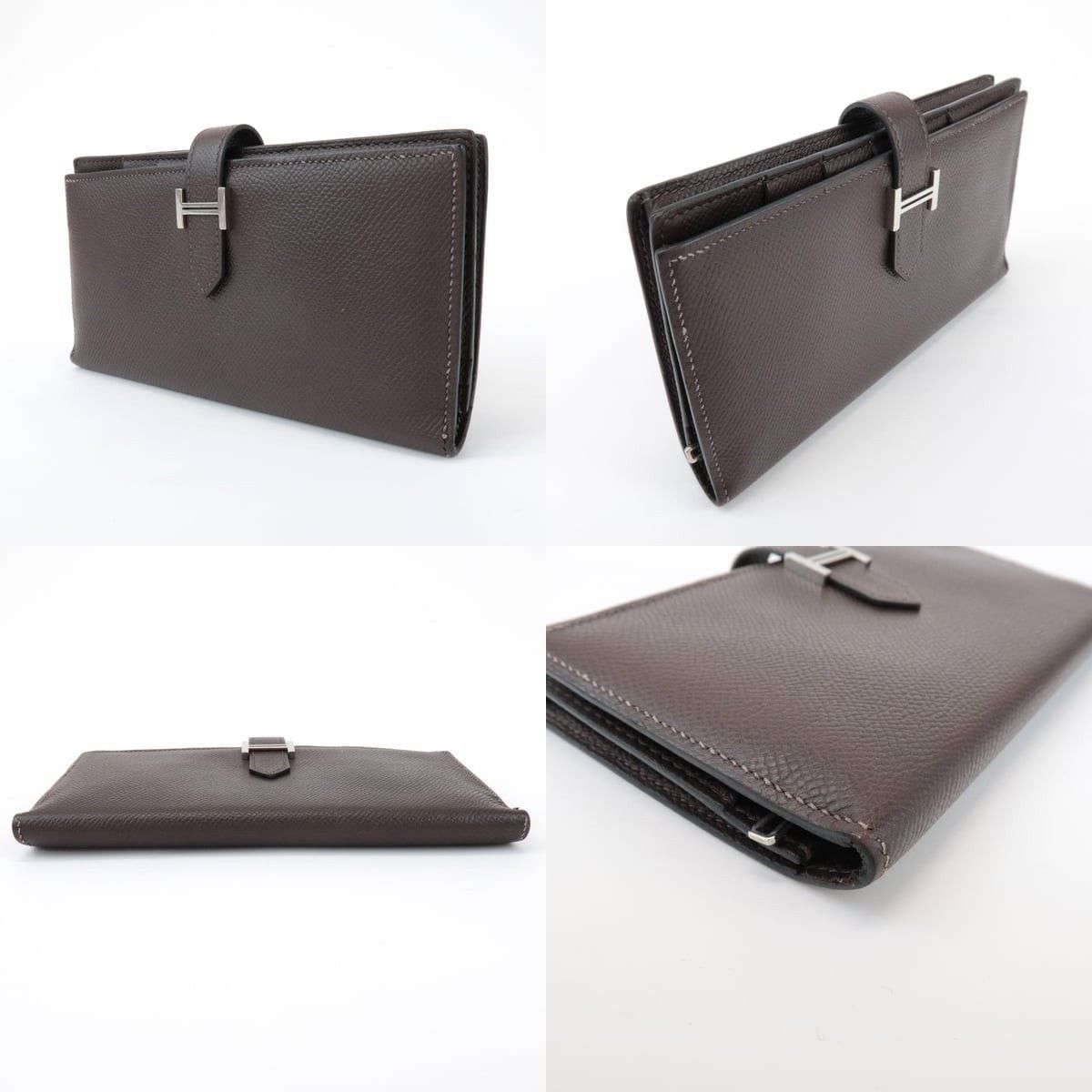 Hermes Hermes Barn Soufflet Long Wallet Epsom Leather Brown Size ONE SIZE - 3 Thumbnail