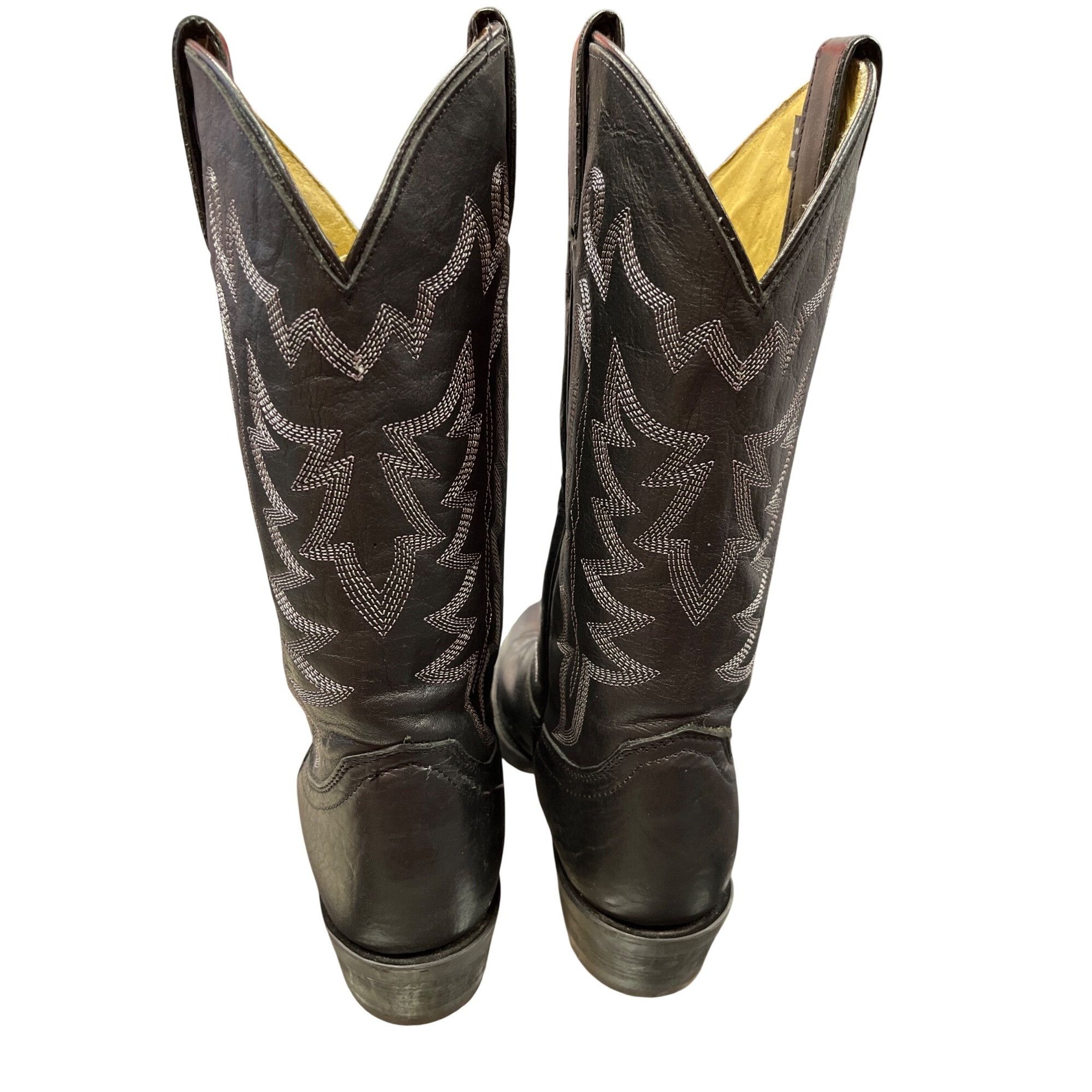 Justin Justin Mens black leather western mid calf boots sz 9.5D SKU Size US 9.5 / EU 42-43 - 13 Thumbnail