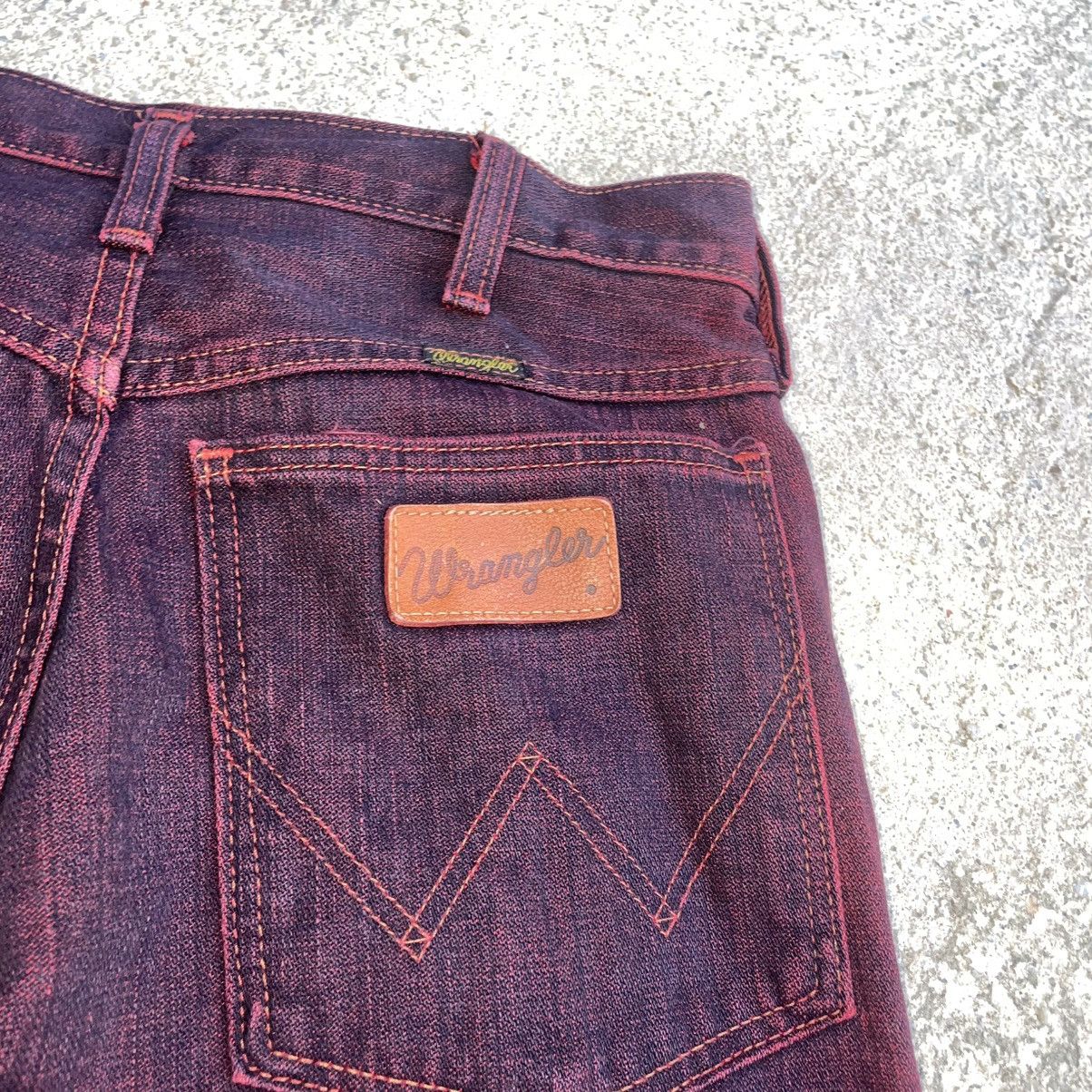Le Grande Bleu (L.G.B.) Rare Flare Wrangler Japan Red Hue Denim Rare Overdyed Wash Size US 29 - 9 Thumbnail