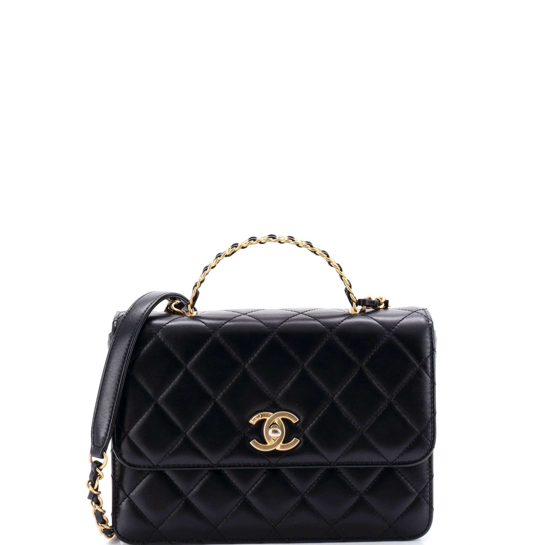 Chanel Logo Links Top Handle Flap Bag Size ONE SIZE - 1 Thumbnail