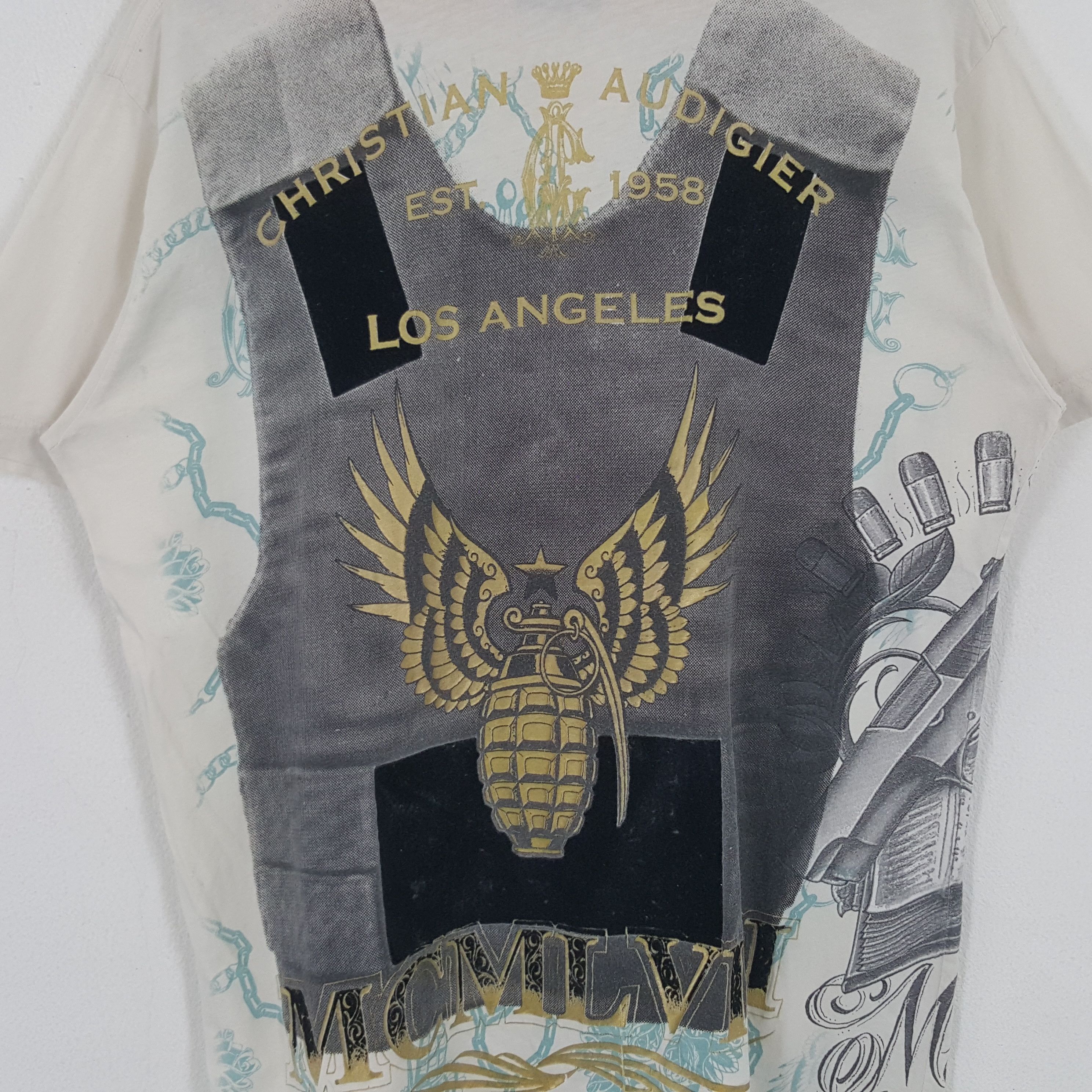 Christian Audigier × Vintage Vintage Christian Audigier Los Angeles Designer Art Tshirt Size US L / EU 52-54 / 3 - 2 Thumbnail