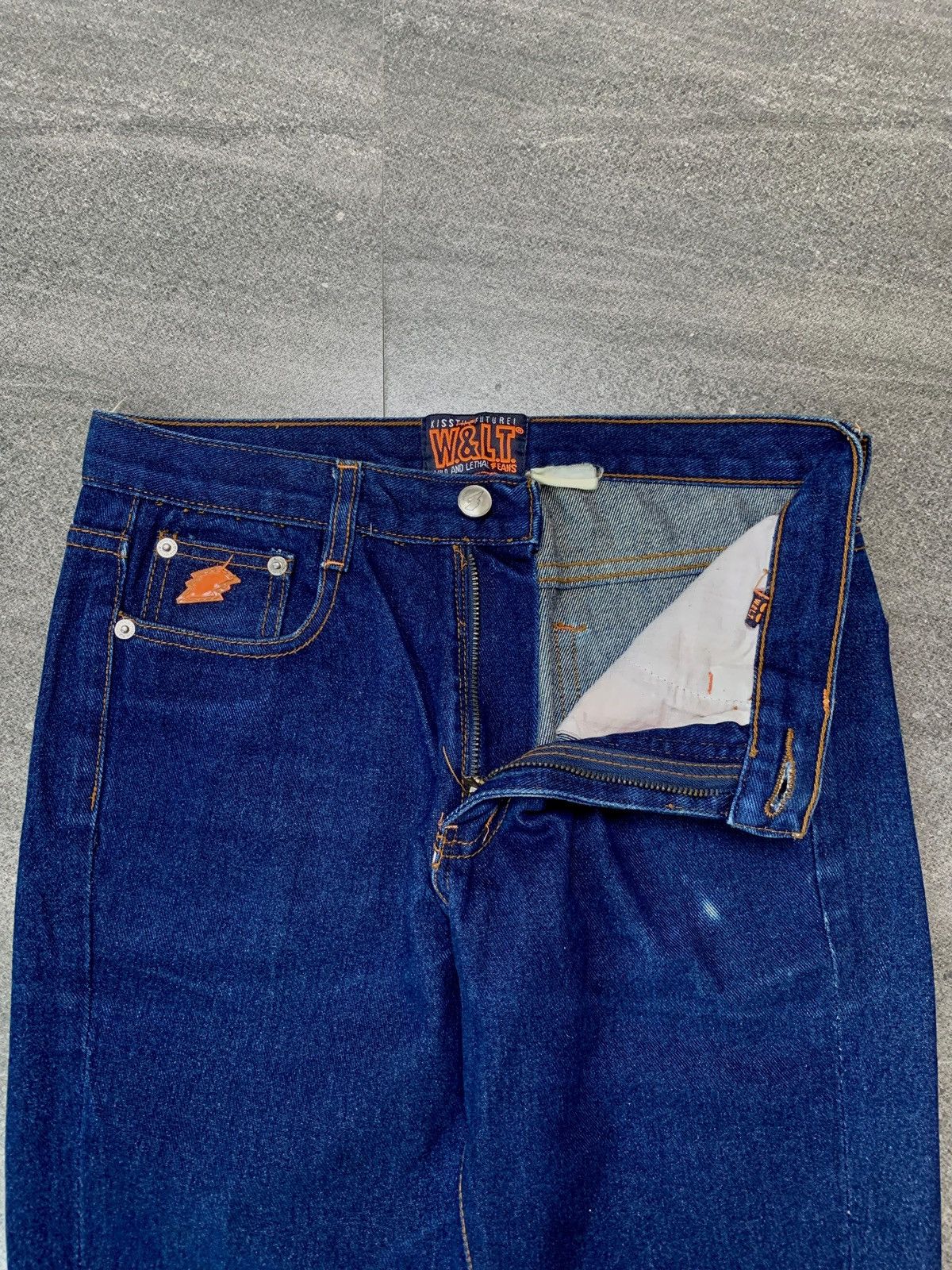 W&LT FREE TAX! 2000s Elastic Flared Denim Jeans Size US 30 / EU 46 - 4 Thumbnail