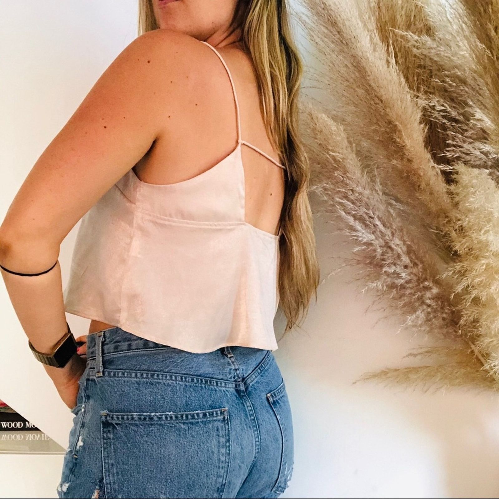 Forever 21 NEW FOREVER 21 90s Blush Light Pink Crop Tank Top Shirt Size M / US 6-8 / IT 42-44 - 3 Thumbnail