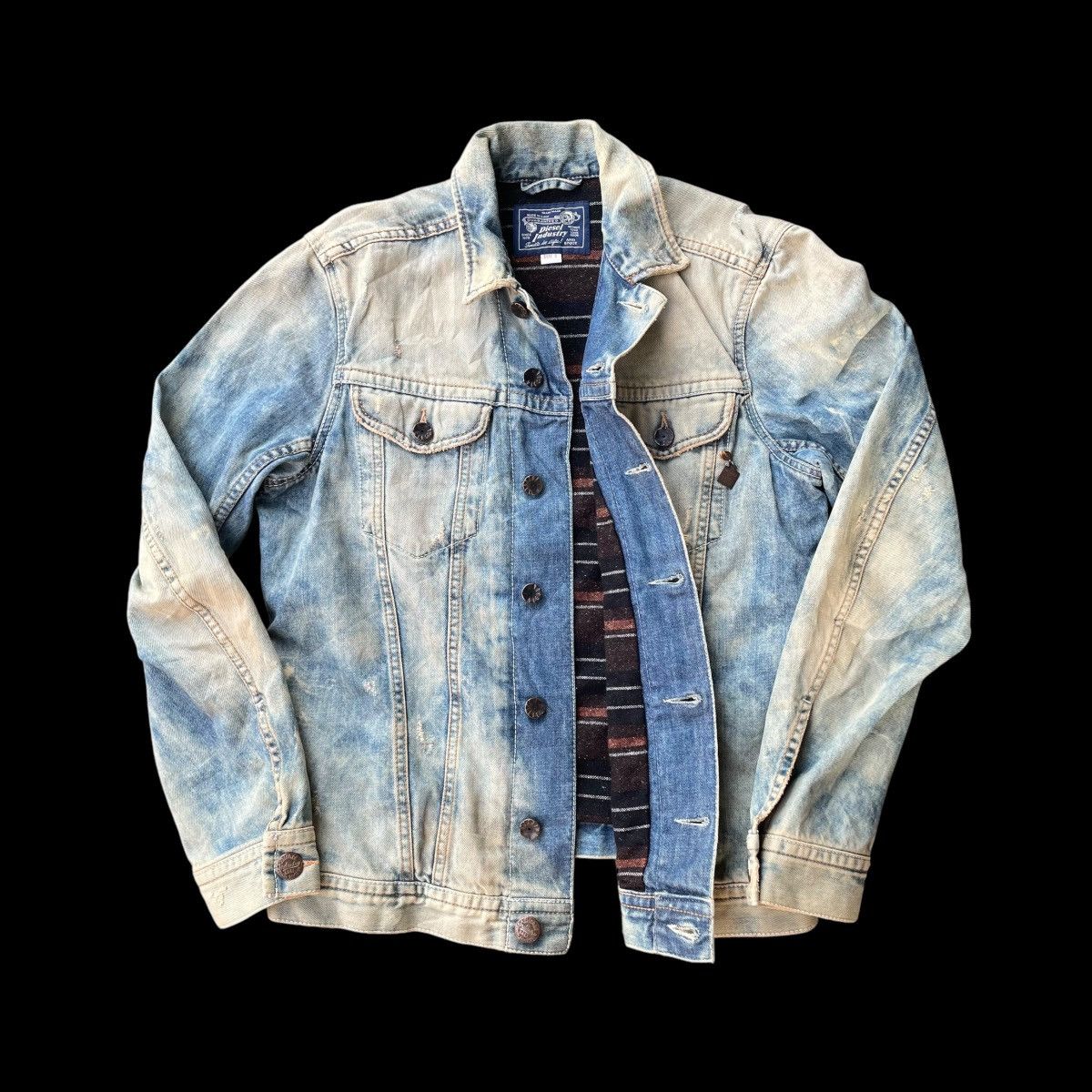 Diesel VINTAGE DIESEL LEATHER PILE BLANKET LINED DENIM JACKET Size US S / EU 44-46 / 1 - 1 Thumbnail