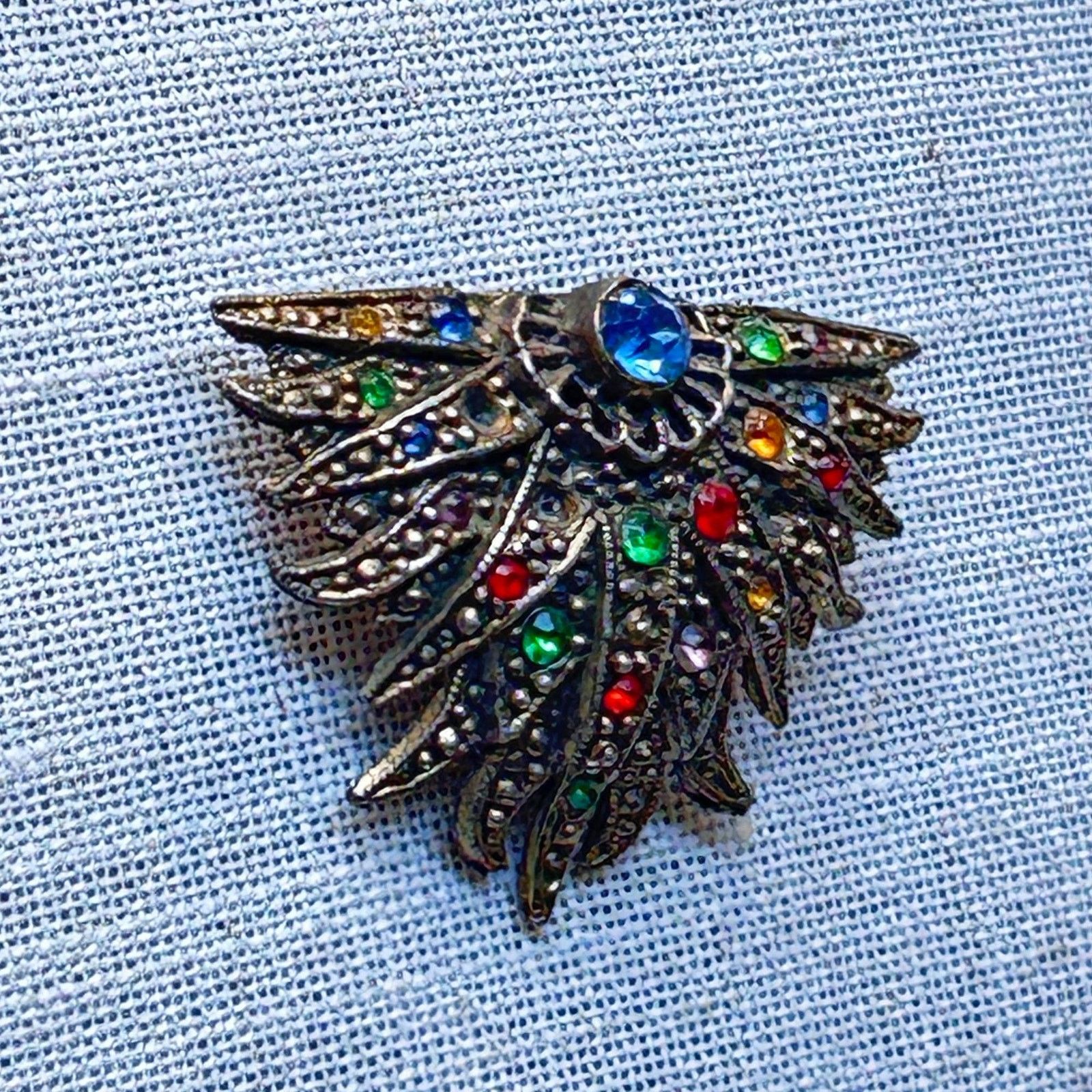 Vintage Vintage 1930s–40s Winged Rhinestone Fur Clip Art Deco Size ONE SIZE - 3 Thumbnail