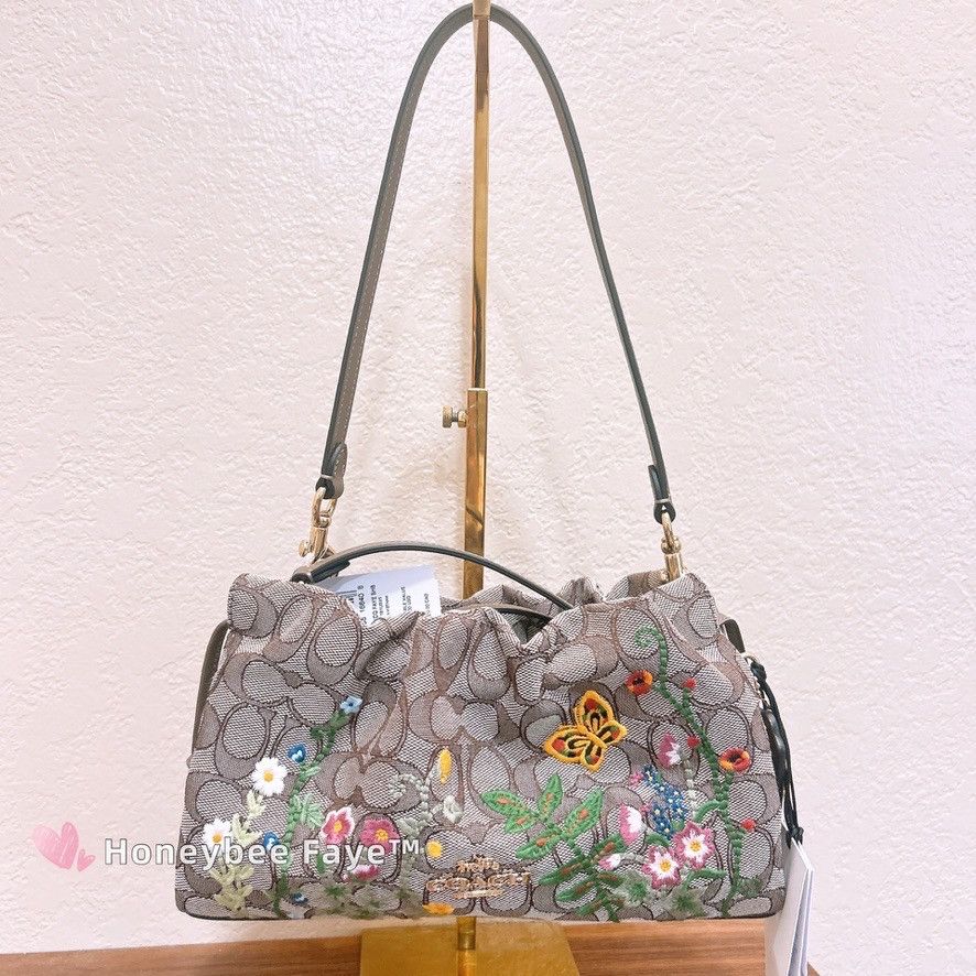 Coach Faye Shoulder Bag With Floral Embroidery CDZ02 Size ONE SIZE - 3 Thumbnail