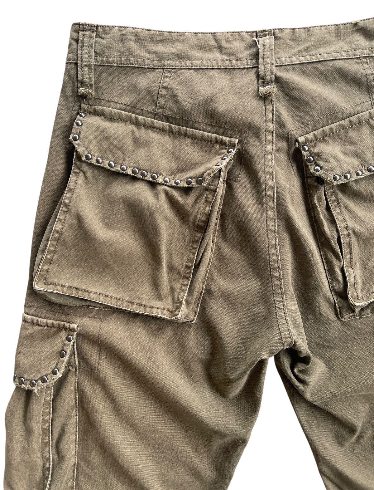 Restricted Restrict Studded Cargo Flare Pants Olive Green Size US 31 - 7 Thumbnail