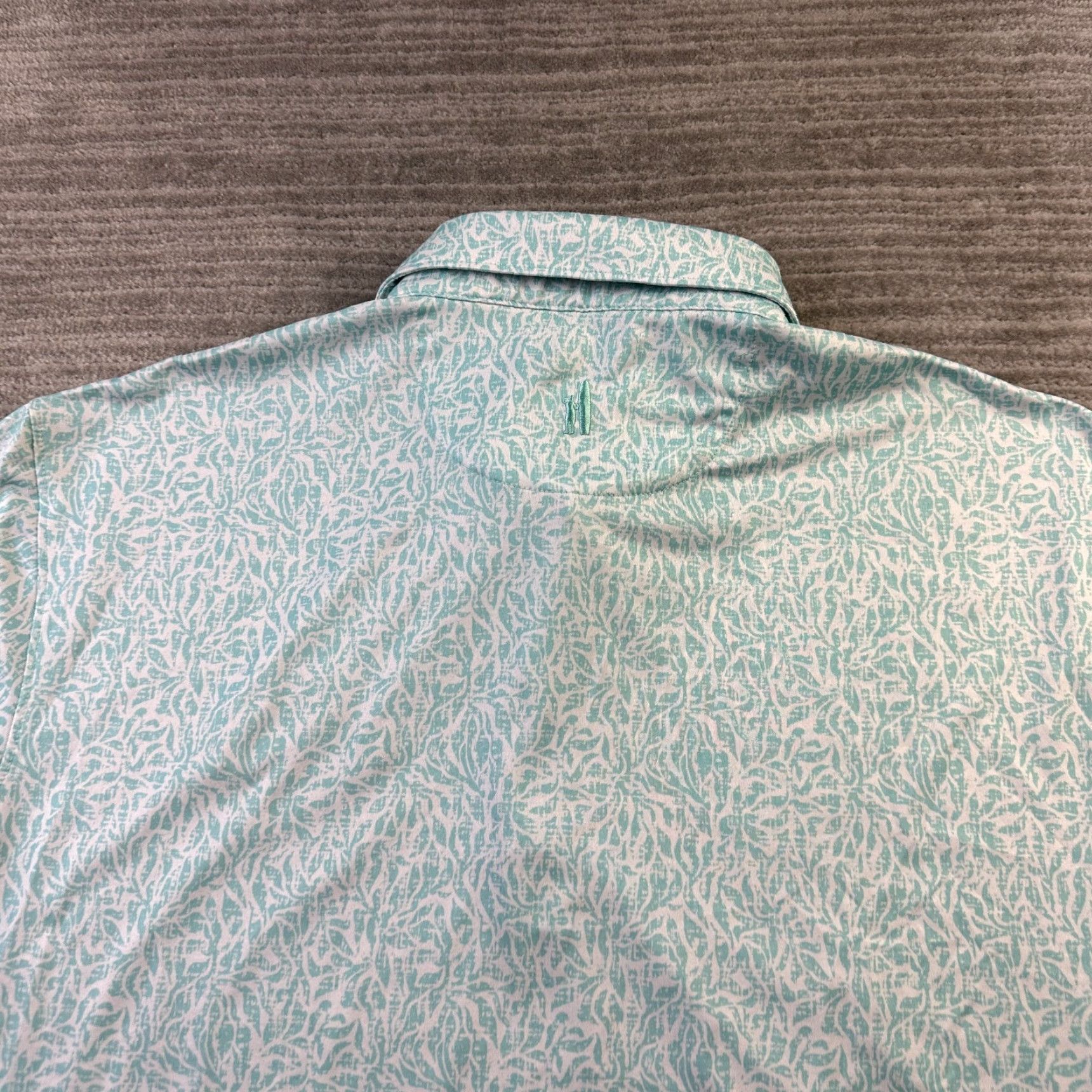 johnnie-O Johnnie O Polo Shirt Mens Large Green All Over Print Golf Shirt Geometric Short Sleeve Casual Activewear Regular Fit XS? Size US L / EU 52-54 / 3 - 5 Thumbnail