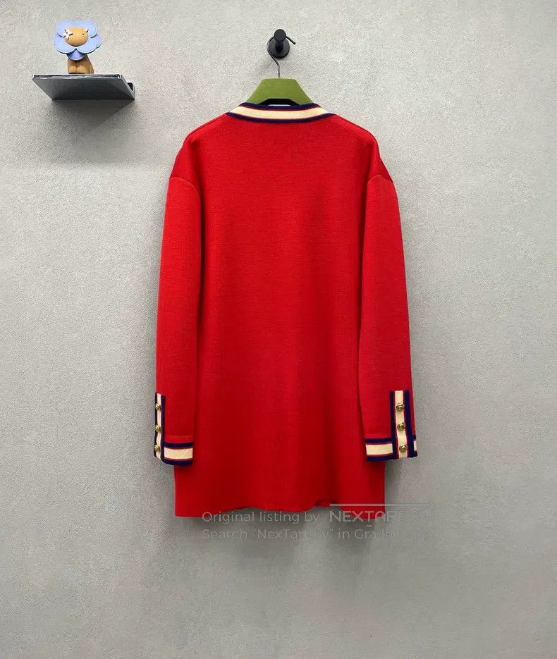 Gucci Gucci Knitted cardigan with red lines coat Size XXS / US 00 / IT 34 - 2 Thumbnail