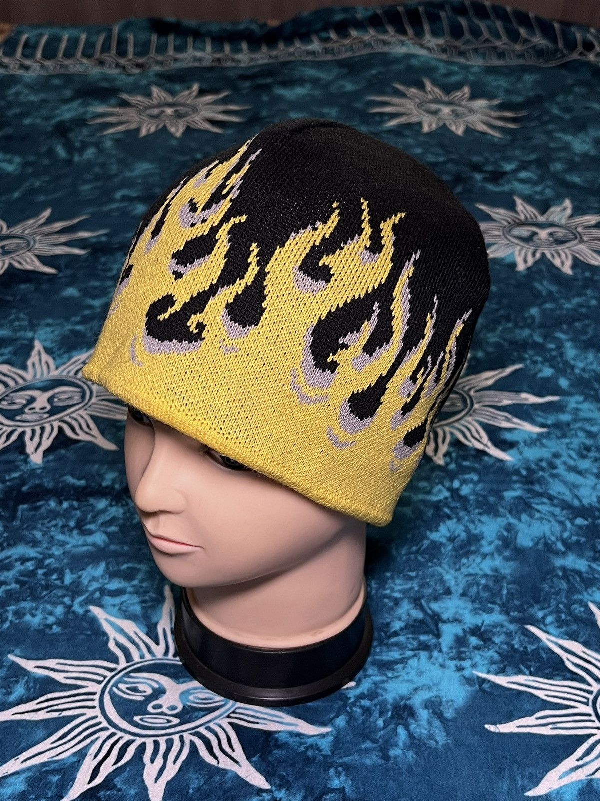 Vintage 🔥Flame/Fire Hat Y2K Bula Hellfire Skate Beanie Knitted🔥 Size ONE SIZE - 11 Thumbnail