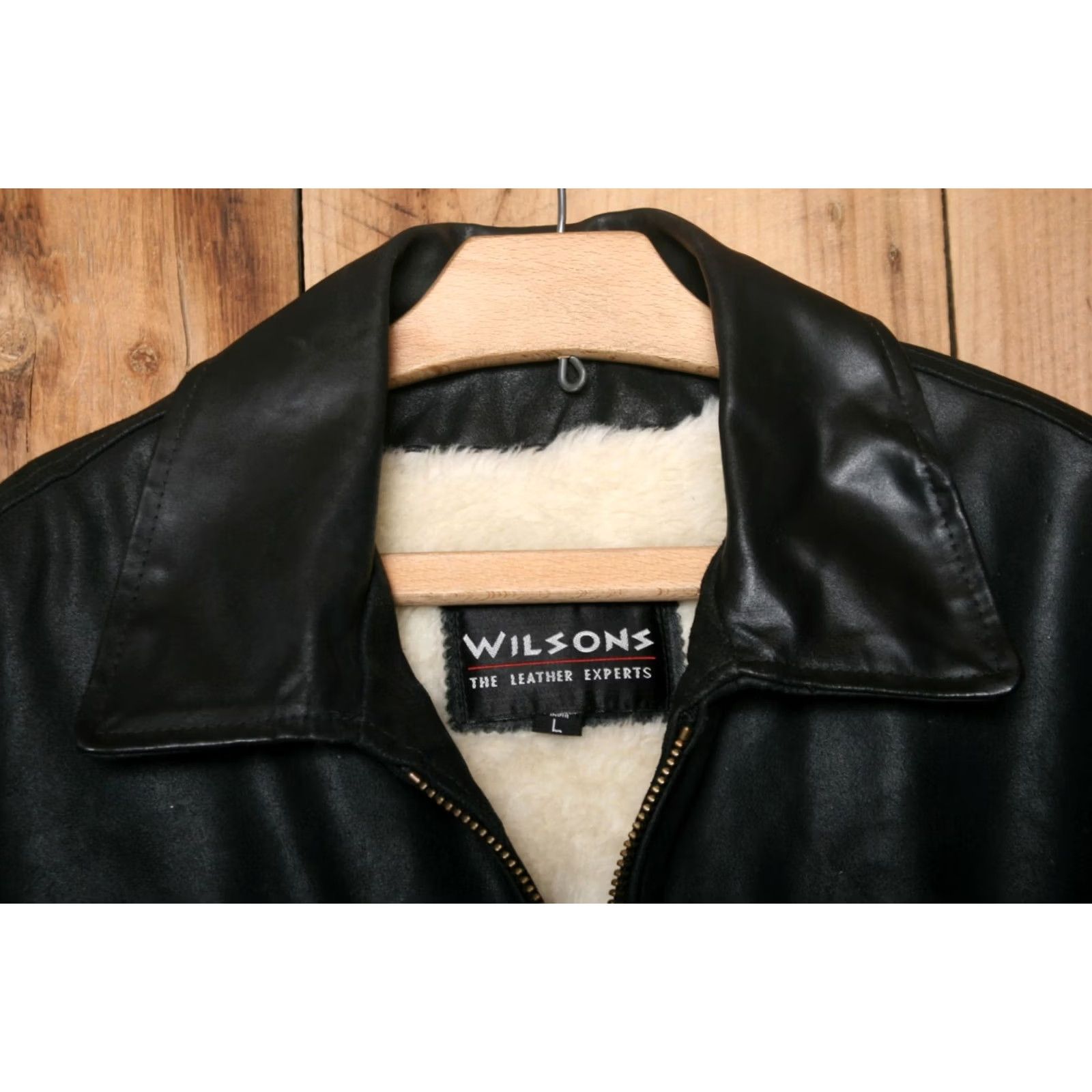 Vintage VINTAGE Wilsons Leather Motorcycle Jacket Black Leather Sherpa Lined XL Mens XS? Size US XL / EU 56 / 4 - 7 Thumbnail