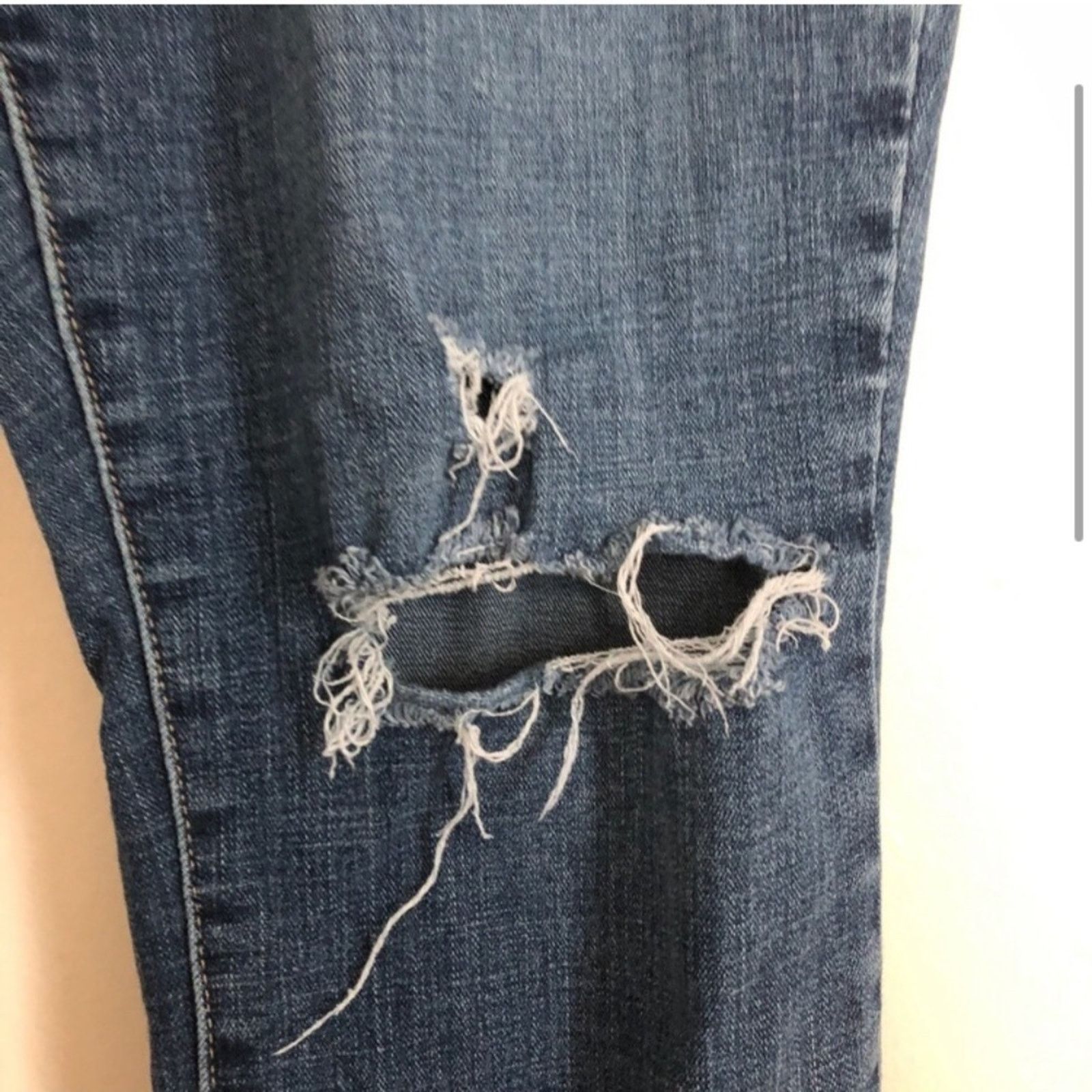 Levi's Levi's Jeans Shaping Skinny Distress Blue Denim Jeans Pants Size 34" / US 12 / IT 48 - 4 Thumbnail