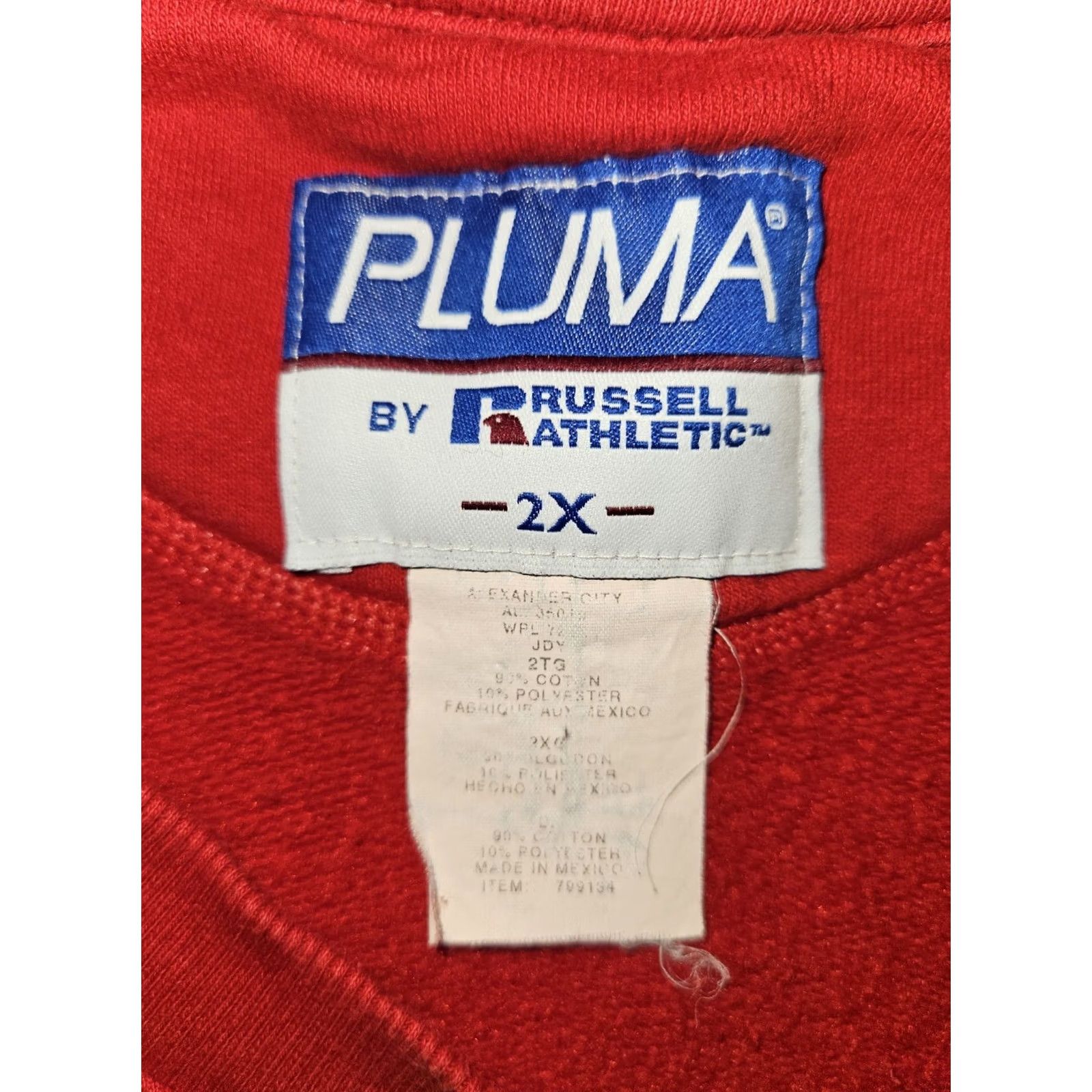 Russell Athletic VINTAGE Russell Athletic Sweatshirt Mens 2XL Red Long Sleeve Crew Neck Pullover 90s Classic Size US XXL / EU 58 / 5 - 2 Thumbnail
