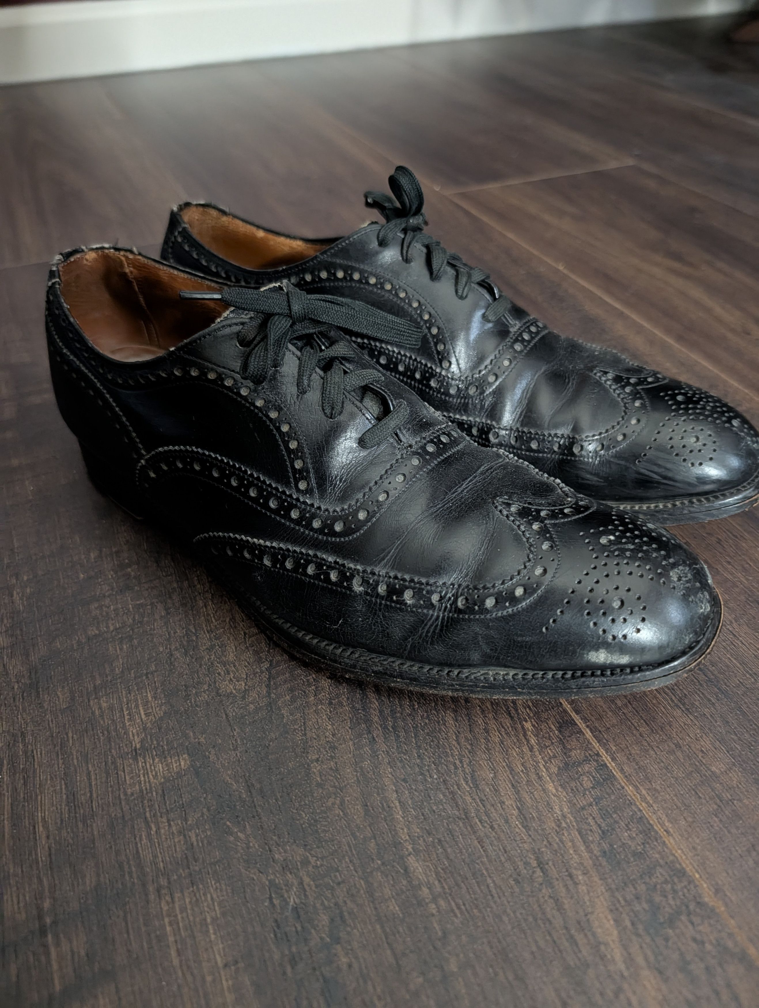 Brooks Brothers BROOKS ENGLISH Black leather Oxford wingtip brogues Size US 9.5 / EU 42-43 - 2 Thumbnail