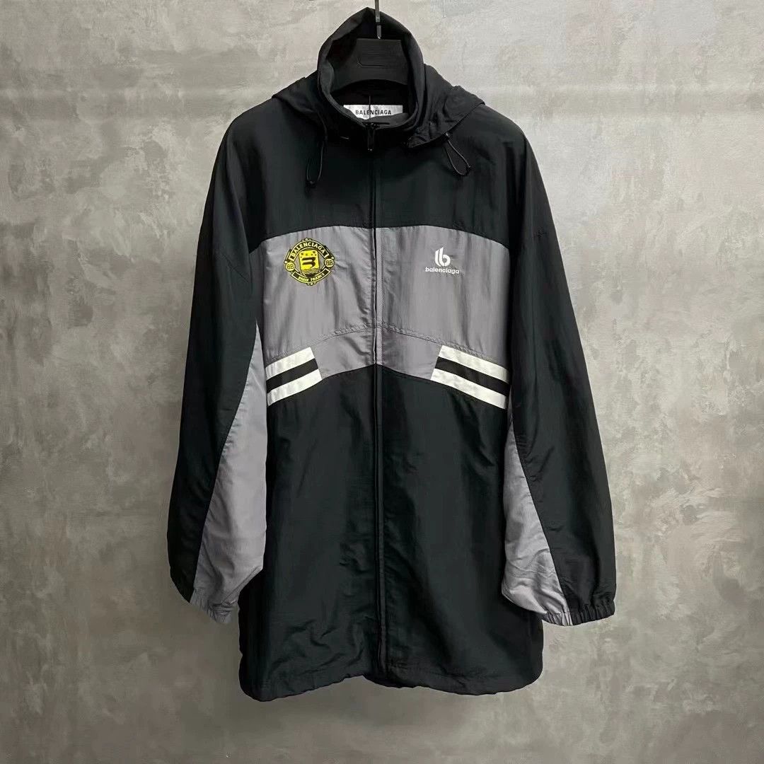 Balenciaga Balenciaga Black Gray Colorblock Varsity Jacket Size US M / EU 48-50 / 2 - 1 Thumbnail