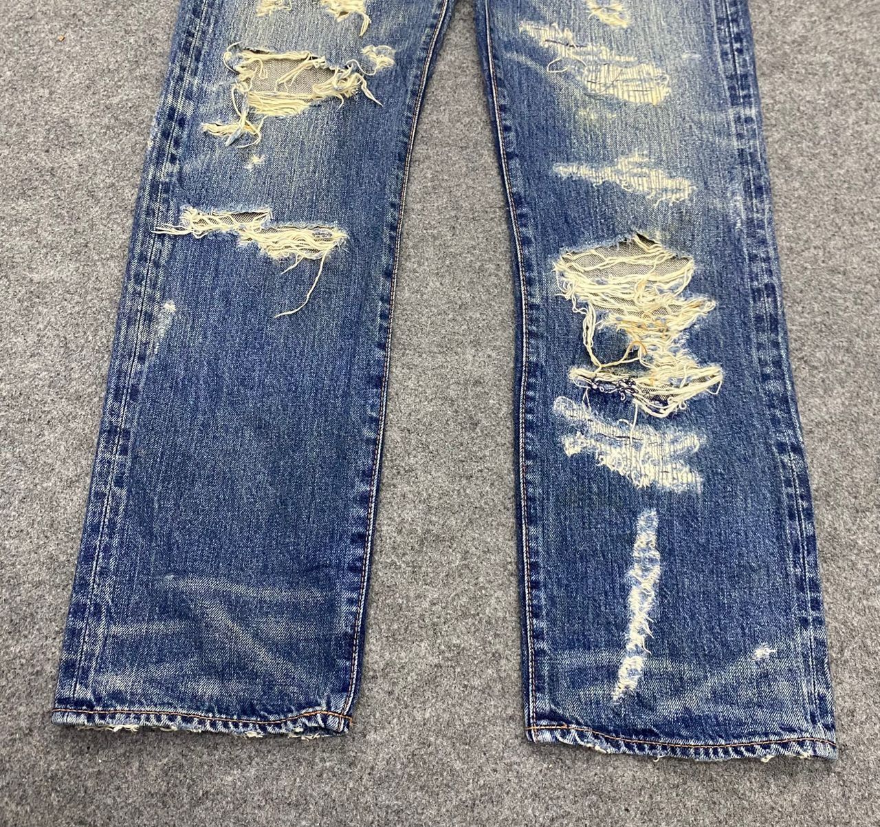 If Six Was Nine Genuine Vintage Goa Selvegde Distressed Denim Size US 32 / EU 48 - 11 Thumbnail