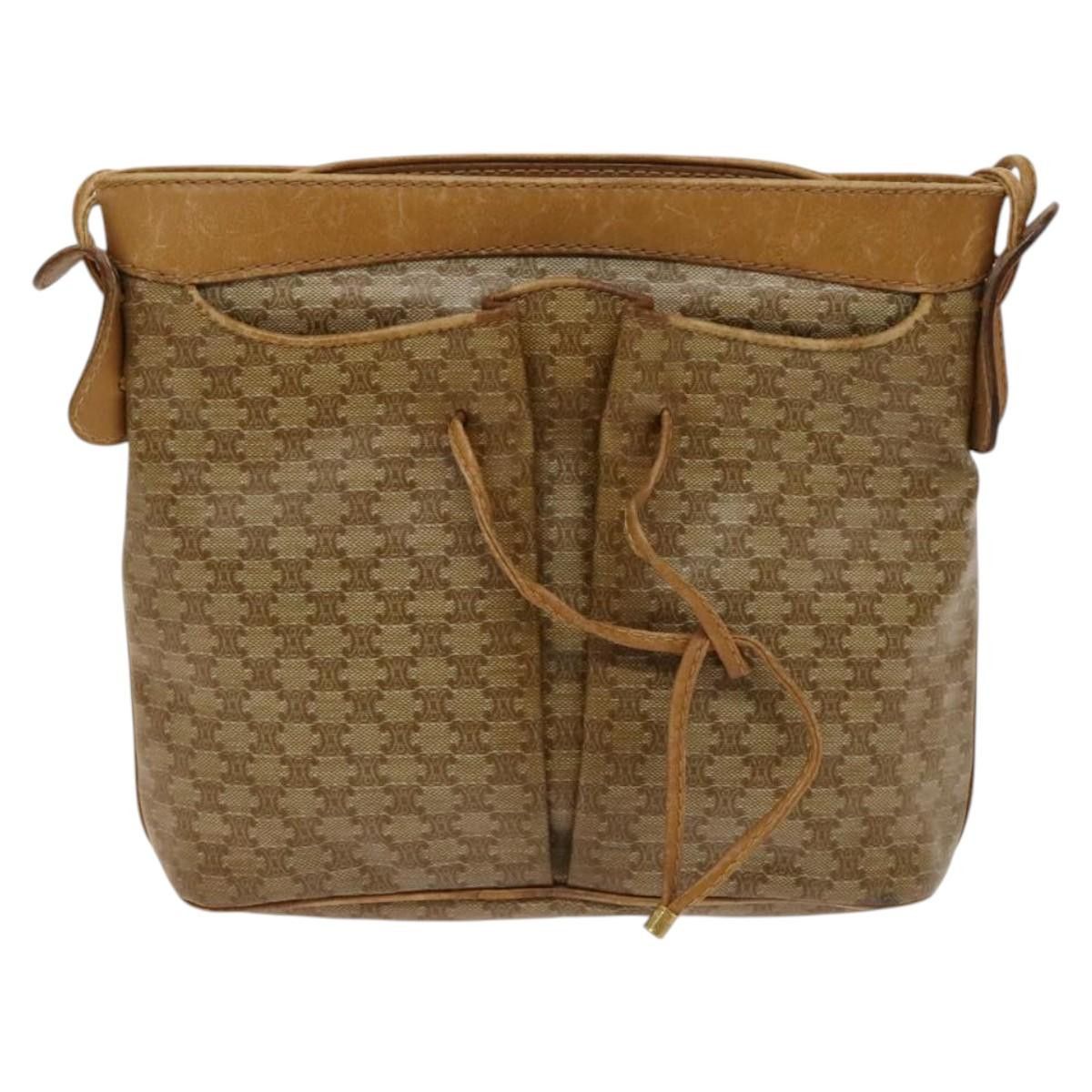 Celine CELINE Macadam Canvas Shoulder Bag Beige Gold Size ONE SIZE - 2 Thumbnail