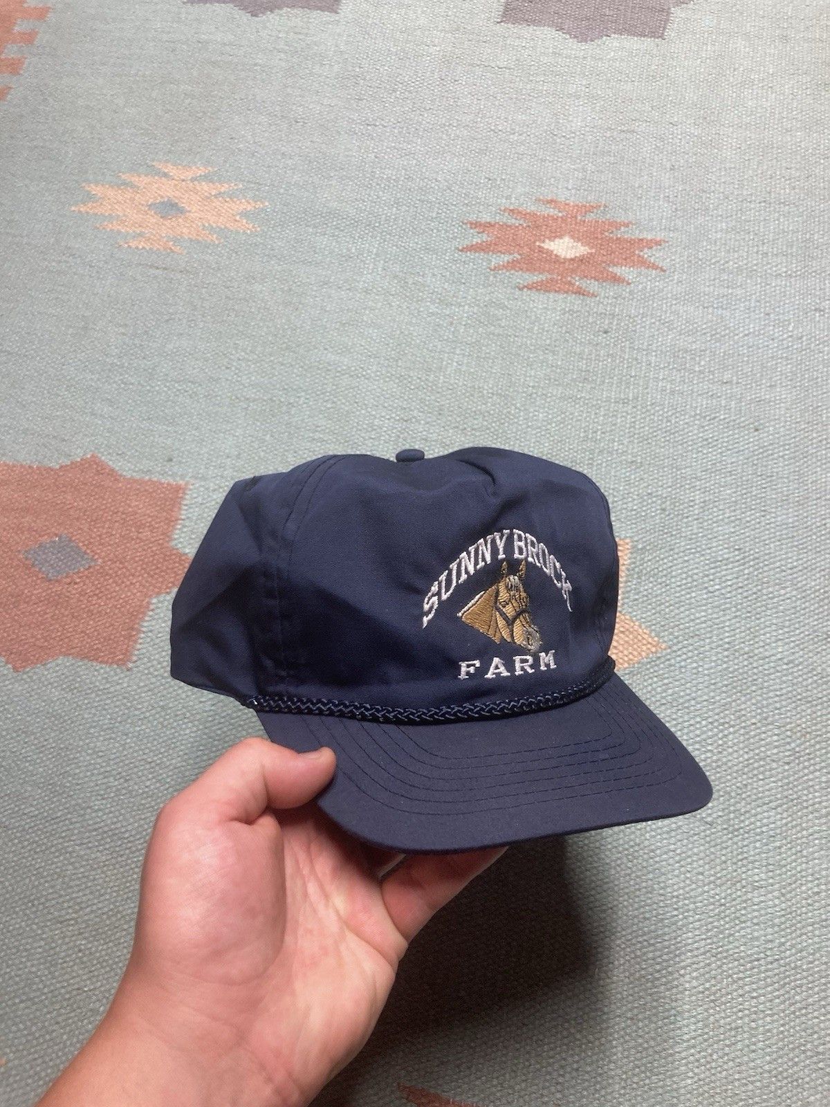 Vintage Vintage Strapback hat Sunnybrock Farm horse animal navy blue Size ONE SIZE - 1 Thumbnail
