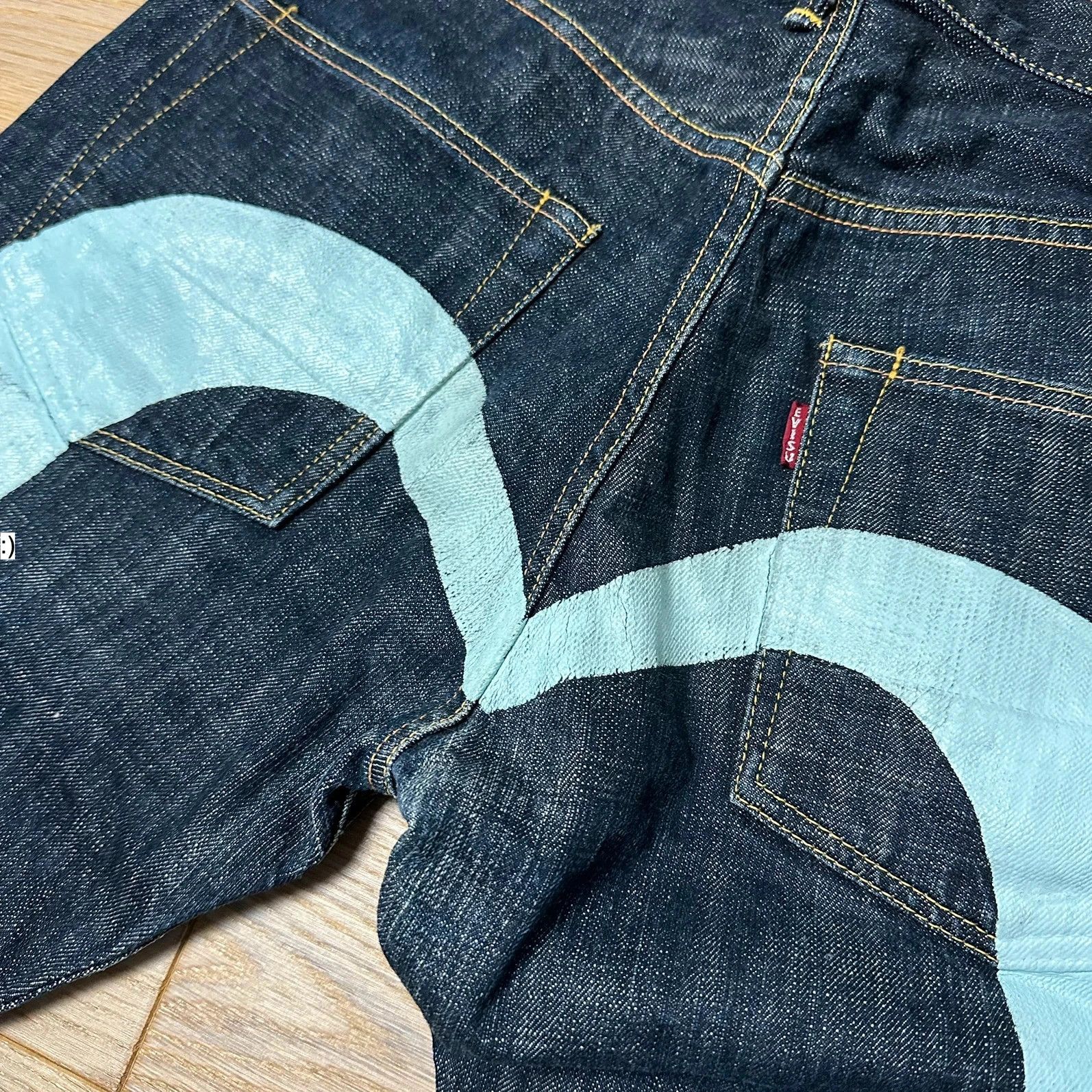 Evisu Jeans Baggy Evisu Daicock Made in Japan Lot 2000T Turquoise Size US 34 / EU 50 - 4 Thumbnail
