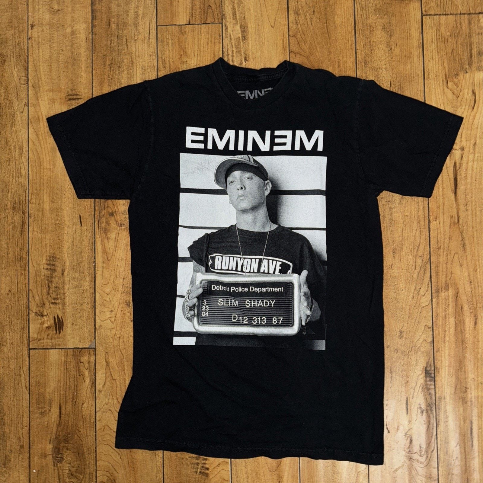 Eminem × Rap Tees × Vintage Eminem Mug Shot T-Shirt Black Large 19x29 Size US L / EU 52-54 / 3 - 1 Thumbnail