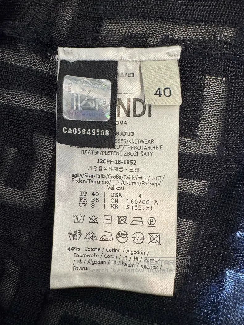 Fendi Fendi All-over Printed Logo Navy Blue Openwork Dress Size XS / US 0-2 / IT 36-38 - 5 Thumbnail