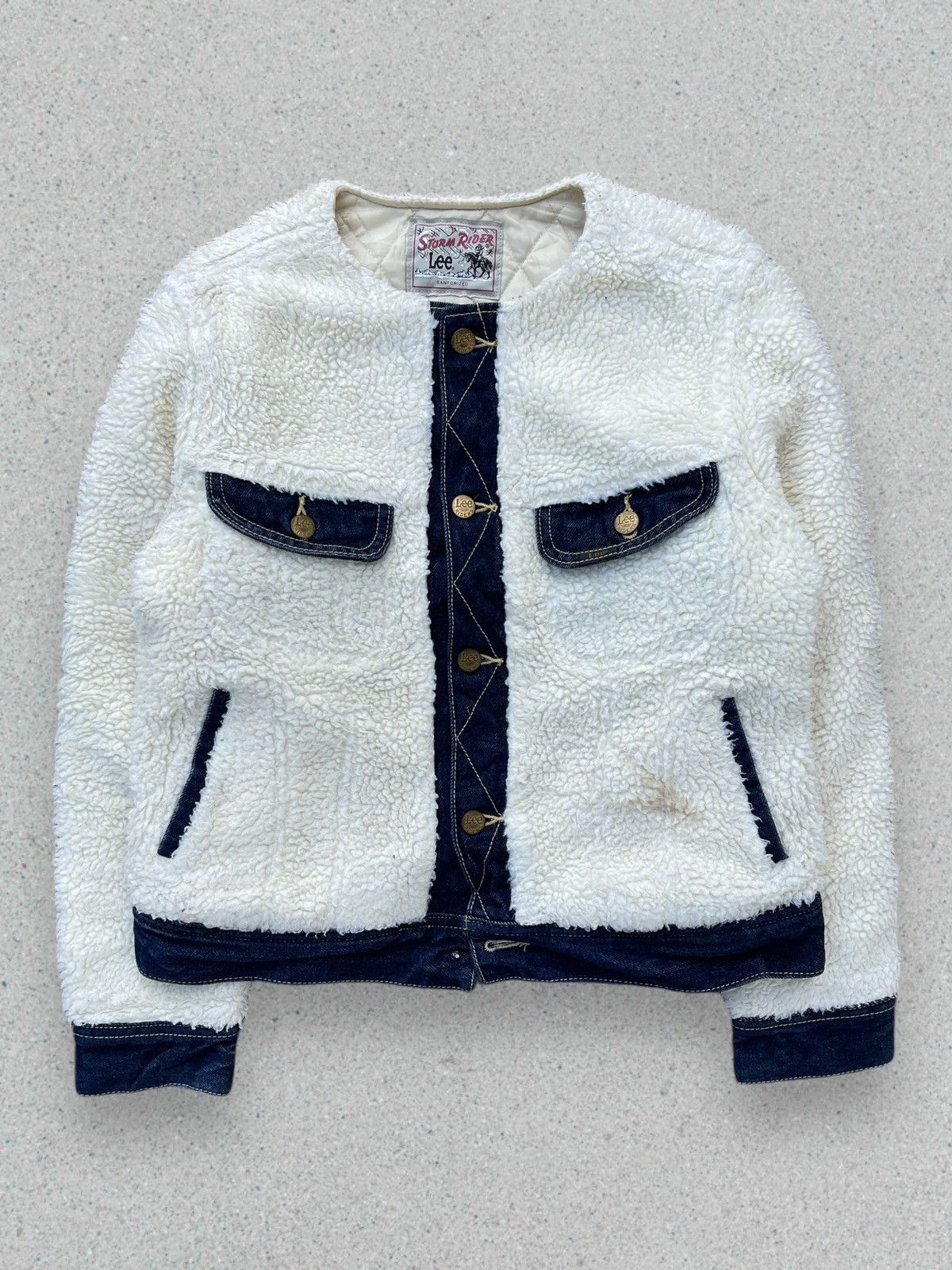 Issey Miyake × Lee 🔥Vintage Lee Storm Rider Sherpa x Denim Jacket Size M / US 6-8 / IT 42-44 - 3 Thumbnail