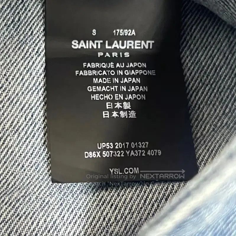 Yves Saint Laurent YSL Denim Jacket in Blue with Logo . Size S / US 4 / IT 40 - 5 Thumbnail
