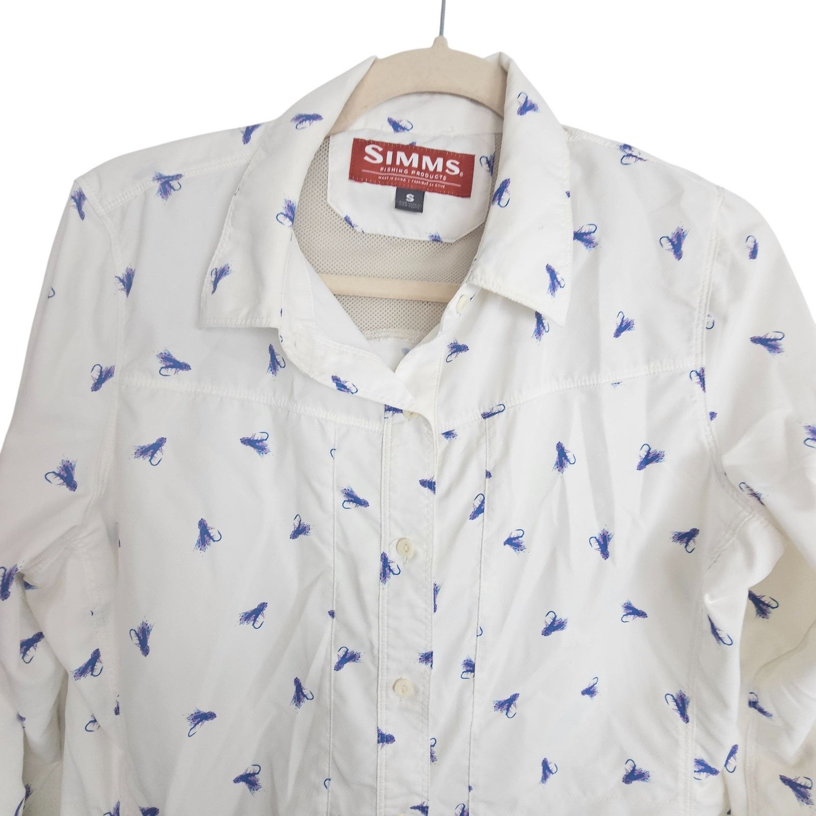 Simms Simms Womens Vented Isle Fishing Shirt S White Fly All Over Size S / US 4 / IT 40 - 2 Thumbnail