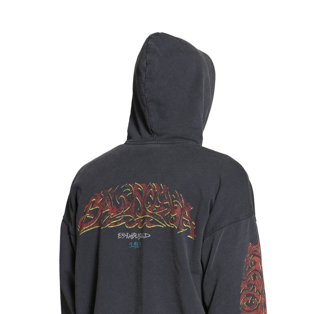Balenciaga o1srvl11e0425 Offshore Zip-Up Hoodie Medium Fit Faded Black Size US M / EU 48-50 / 2 - 5 Thumbnail