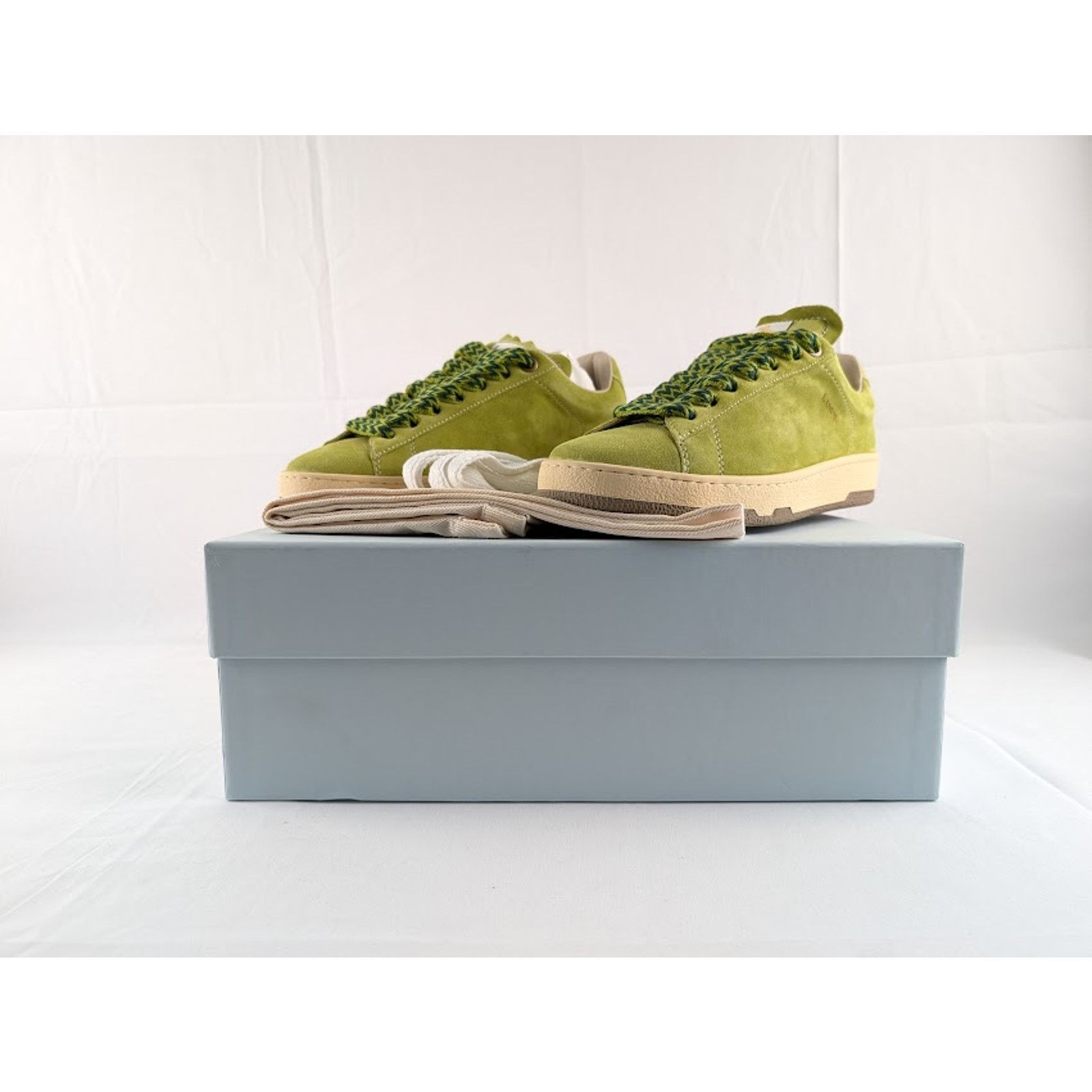 Lanvin o1rshd1 Lite Curb Low Top Sneakers in Asinth Green Size US 8 / EU 41 - 13 Thumbnail