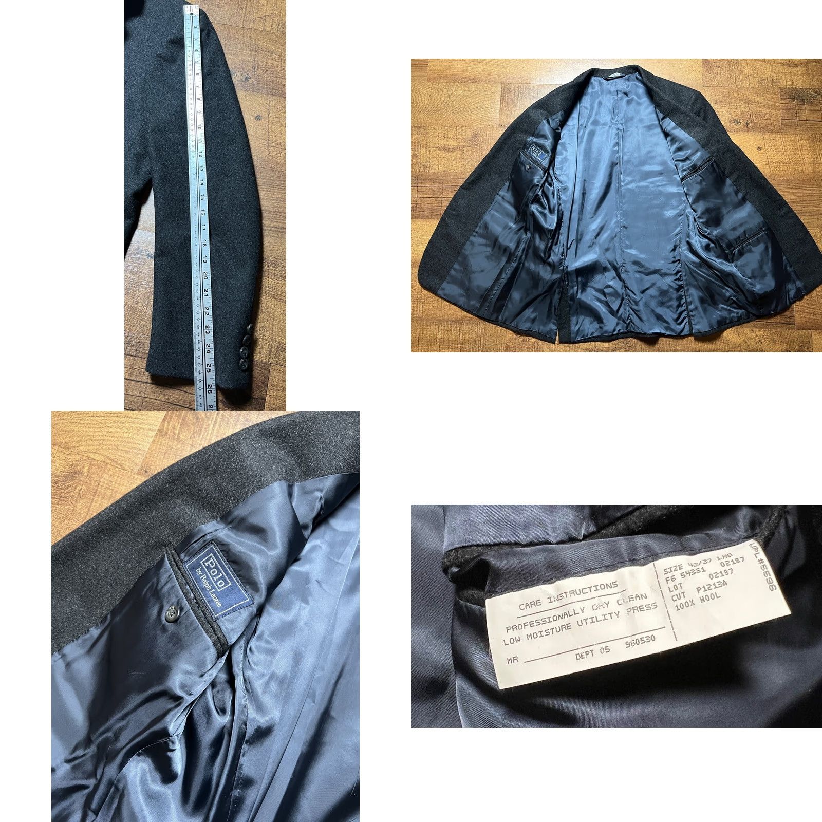 Polo Ralph Lauren VINTAGE Polo Ralph Lauren Blazer Jacket Wool Black Mens 43 Long USA Made Size US XL / EU 56 / 4 - 8 Thumbnail