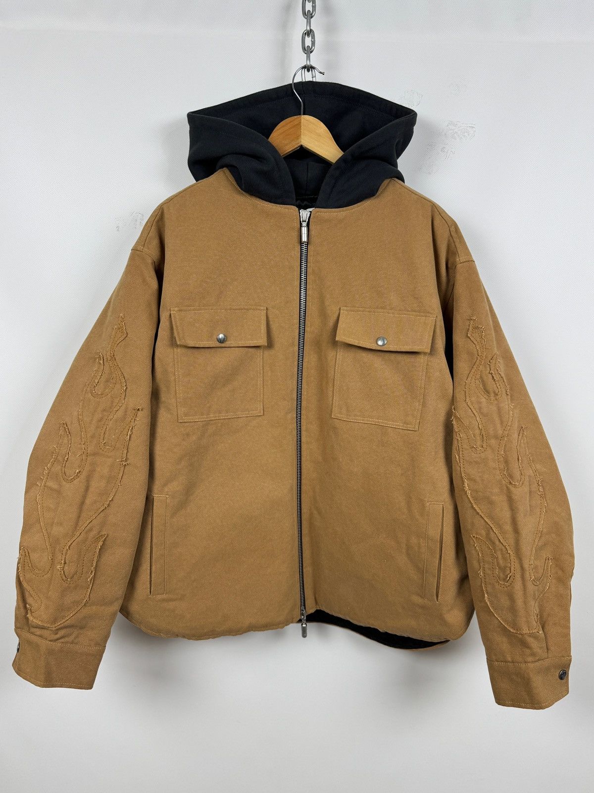 Rhude Rhude Flame Hooded Work Jacket Size US XL / EU 56 / 4 - 1 Thumbnail