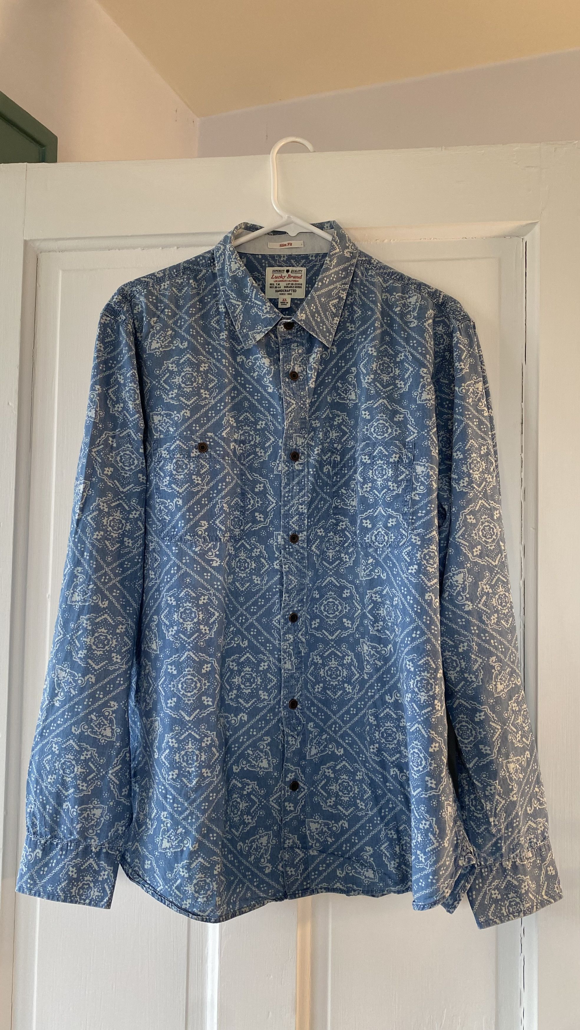 Lucky Brand Lucky Brand True Indigo Collared Shirt XL Size US XL / EU 56 / 4 - 4 Thumbnail