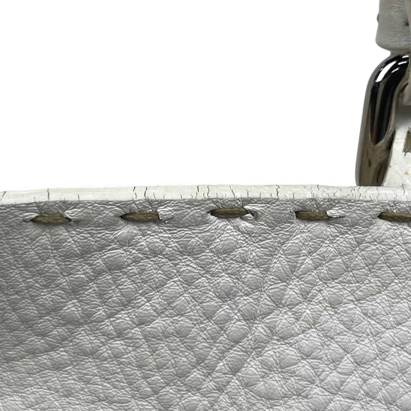 Fendi Fendi - White Leather Selleria Satchel Bag Size ONE SIZE - 3 Thumbnail