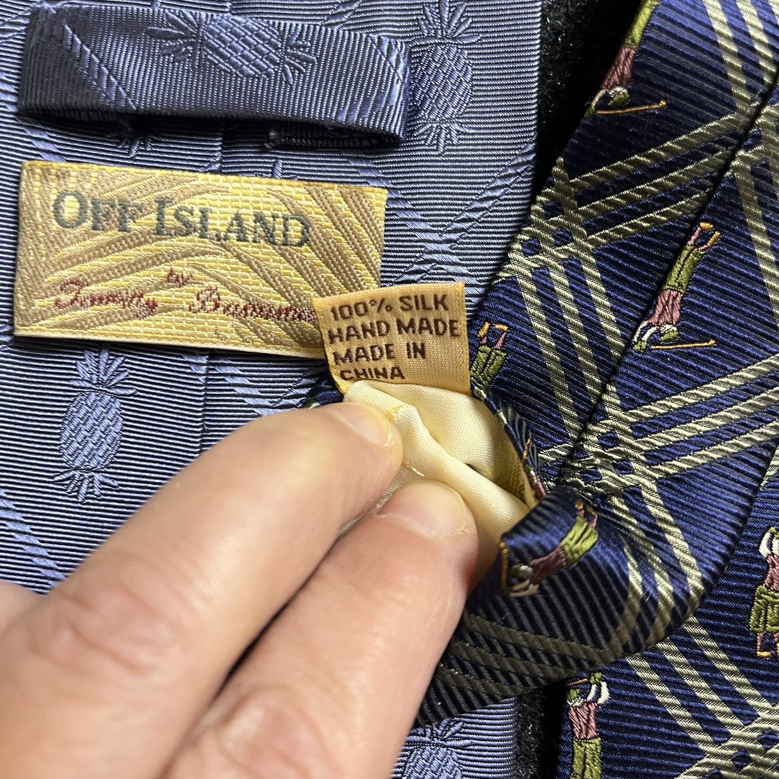Tommy Bahama Tommy Bahama Silk Tie Lot 3 Golf Print Pineapple Periwinkle Size ONE SIZE - 6 Thumbnail