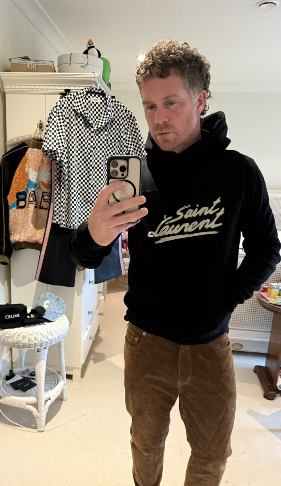 Saint Laurent Paris $1150 🤑 Saint Laurent 50’s signature logo hoodie black L Size US L / EU 52-54 / 3 - 10 Thumbnail