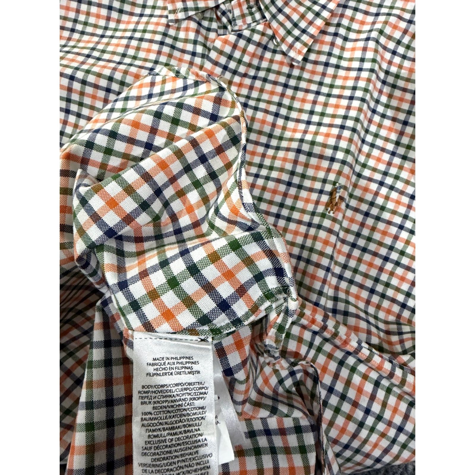 Ralph Lauren Ralph Lauren Button-Up Shirt Mens 2XL White Orange Green Check Long Sleeve Casual Size US XXL / EU 58 / 5 - 6 Thumbnail