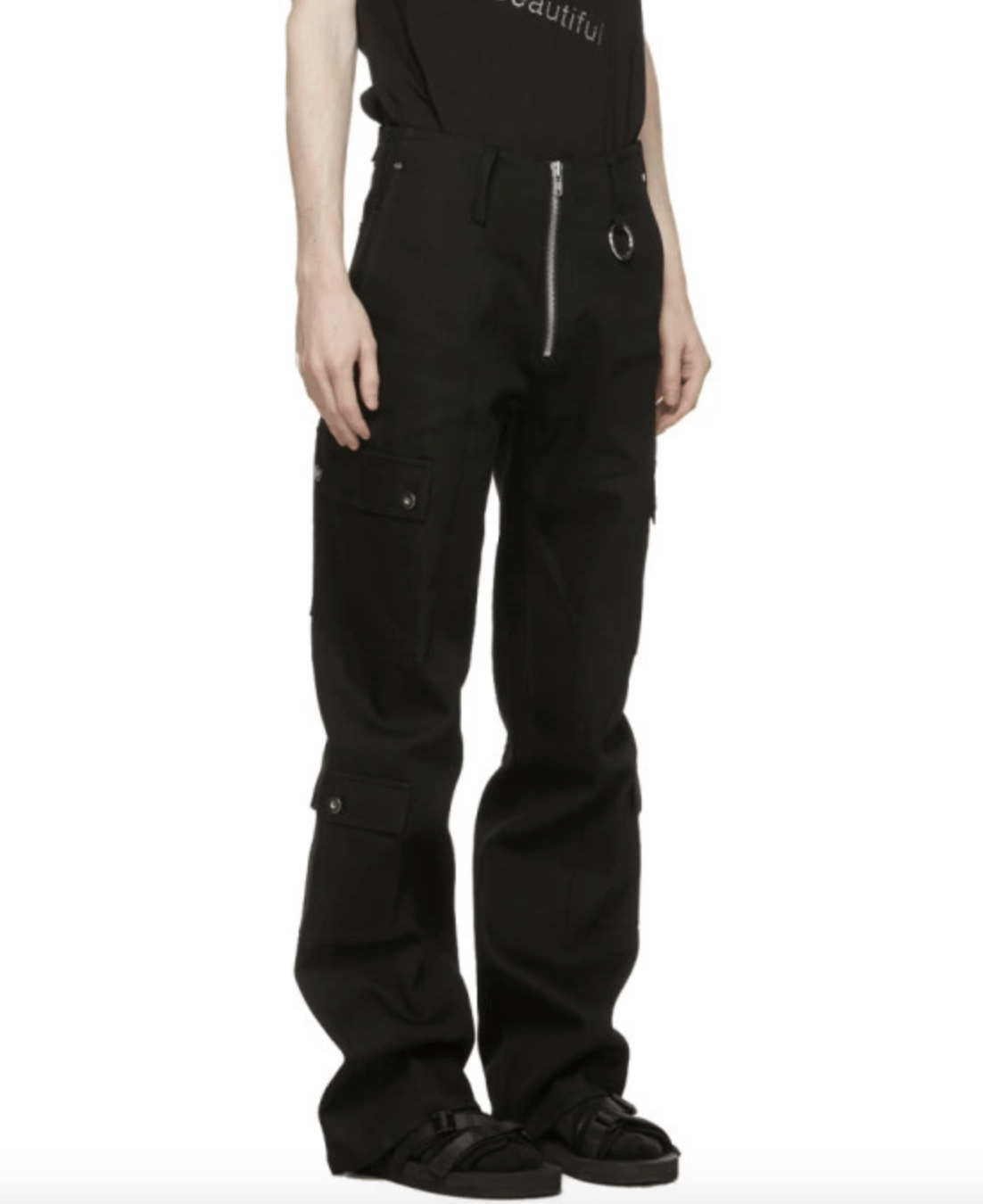 Sankuanz Sankuanz Black Exposed Zipper Cargo Pants Size US 32 / EU 48 - 4 Thumbnail