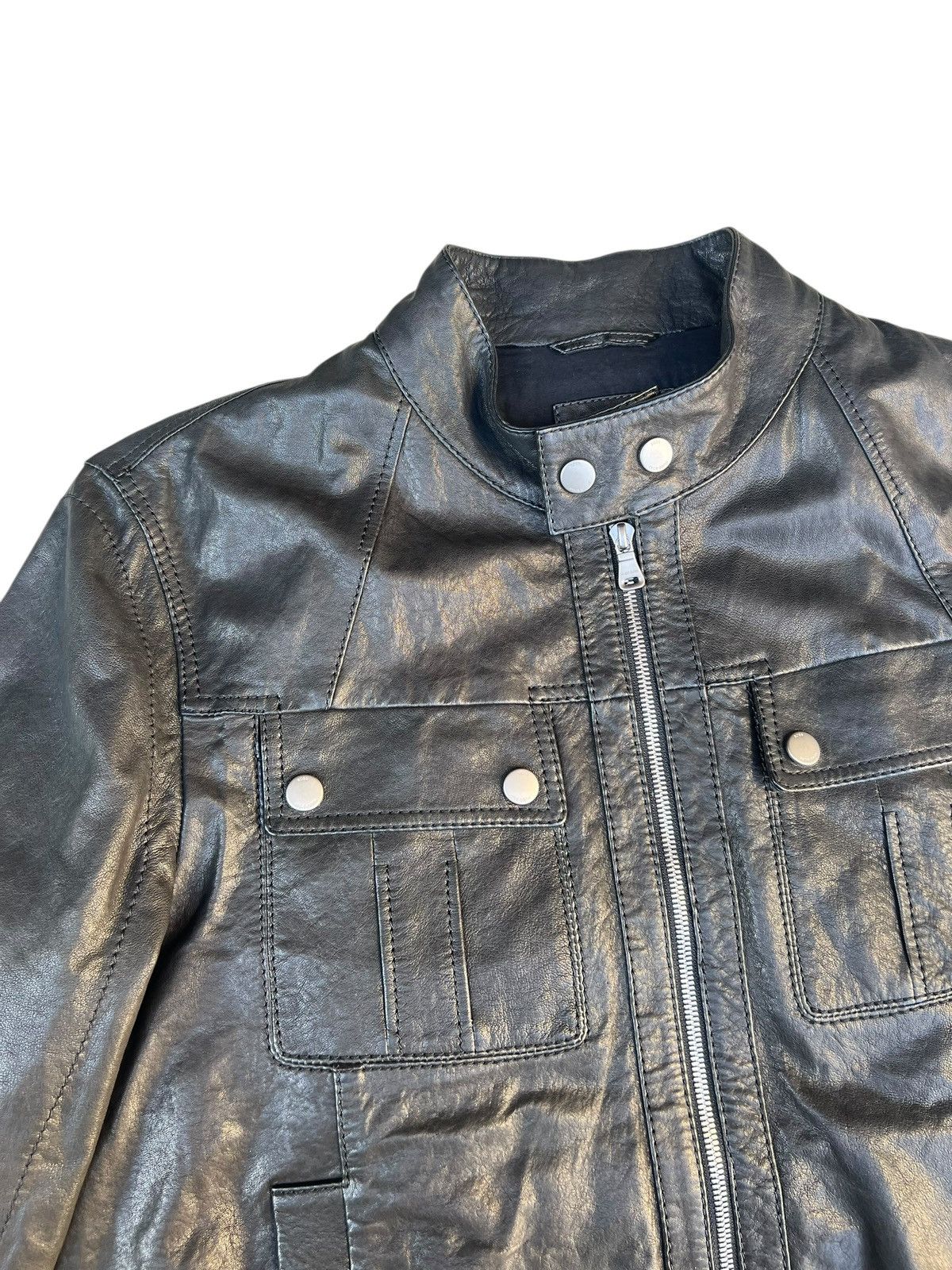 Hugo Boss Hugo Boss Italian Lamb Napa Leather Racer Jacket Size US M / EU 48-50 / 2 - 6 Thumbnail