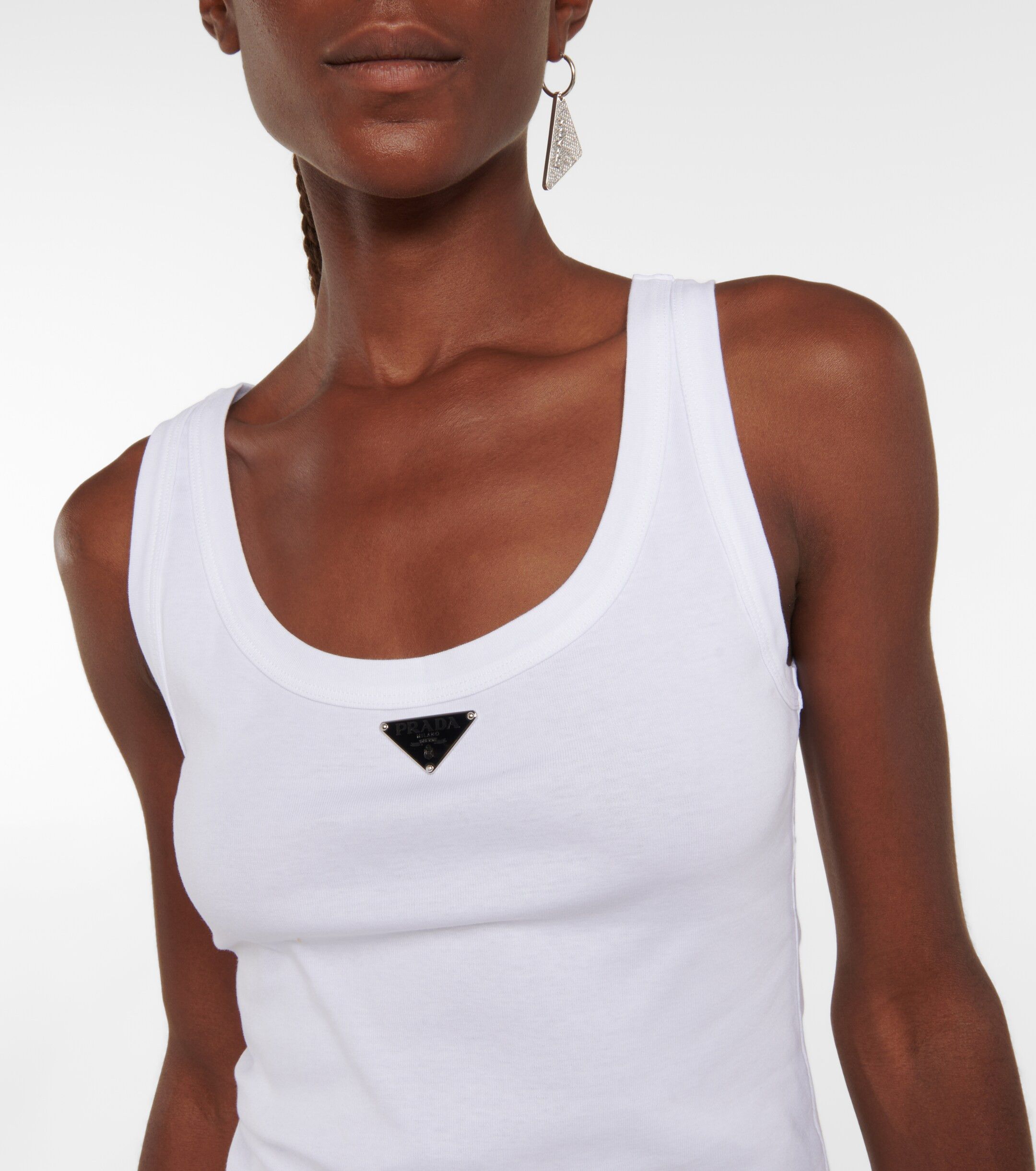 Prada Prada Milano Triangle Logo Cotton Tank Top Size S / US 4 / IT 40 - 13 Thumbnail