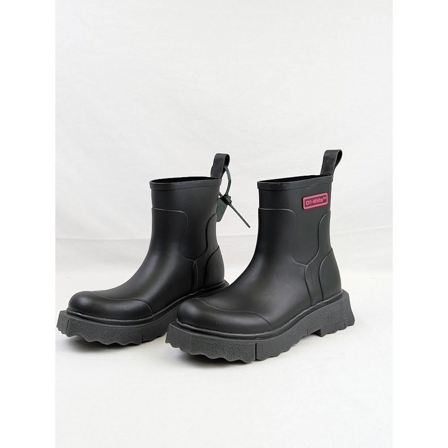 Off-White o1rshd1 Logo Sponge Rubber Boots in Black Violet Size US 8 / EU 41 - 9 Thumbnail
