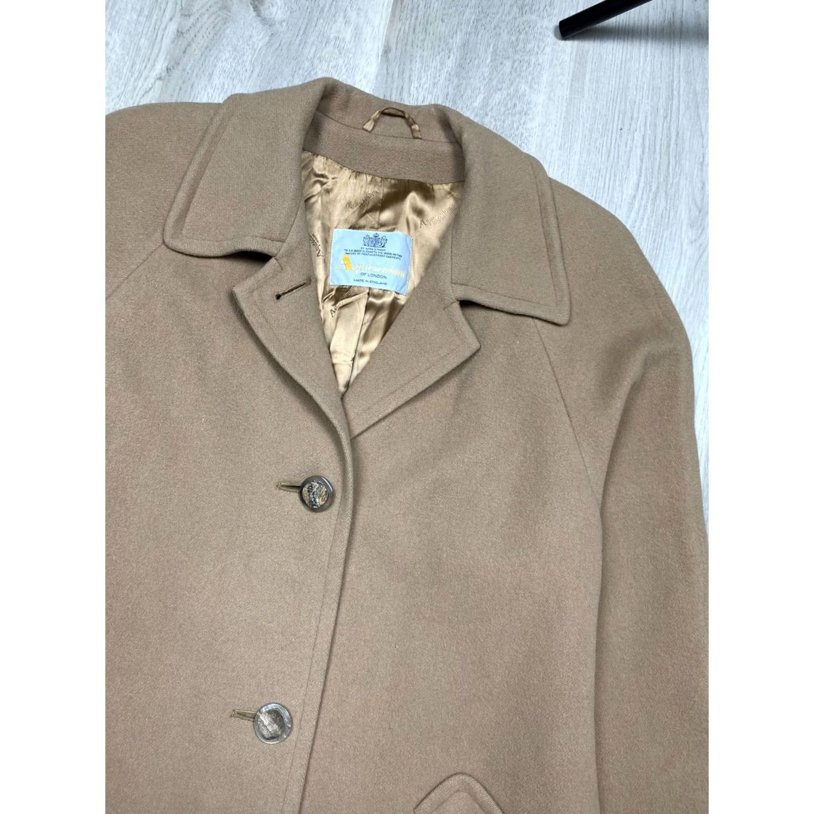 Aquascutum VINTAGE Aquascutum Womens Coat Wool Beige Long Overcoat Mens Womens Girls Size L / US 10 / IT 46 - 5 Thumbnail