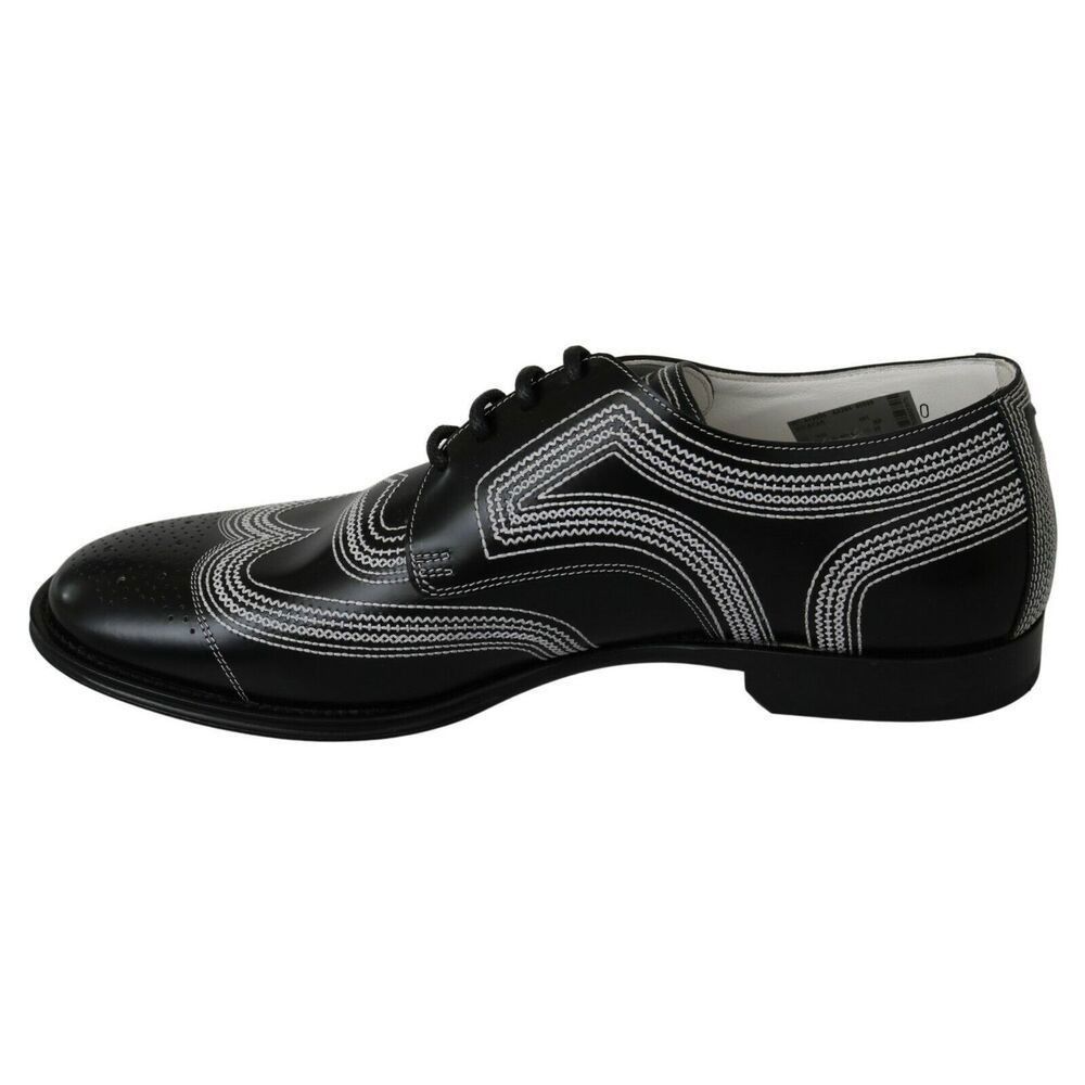 Dolce & Gabbana Dolce & Gabbana Elegant Black and White Derby Shoes Size US 11 / EU 44 - 2 Thumbnail