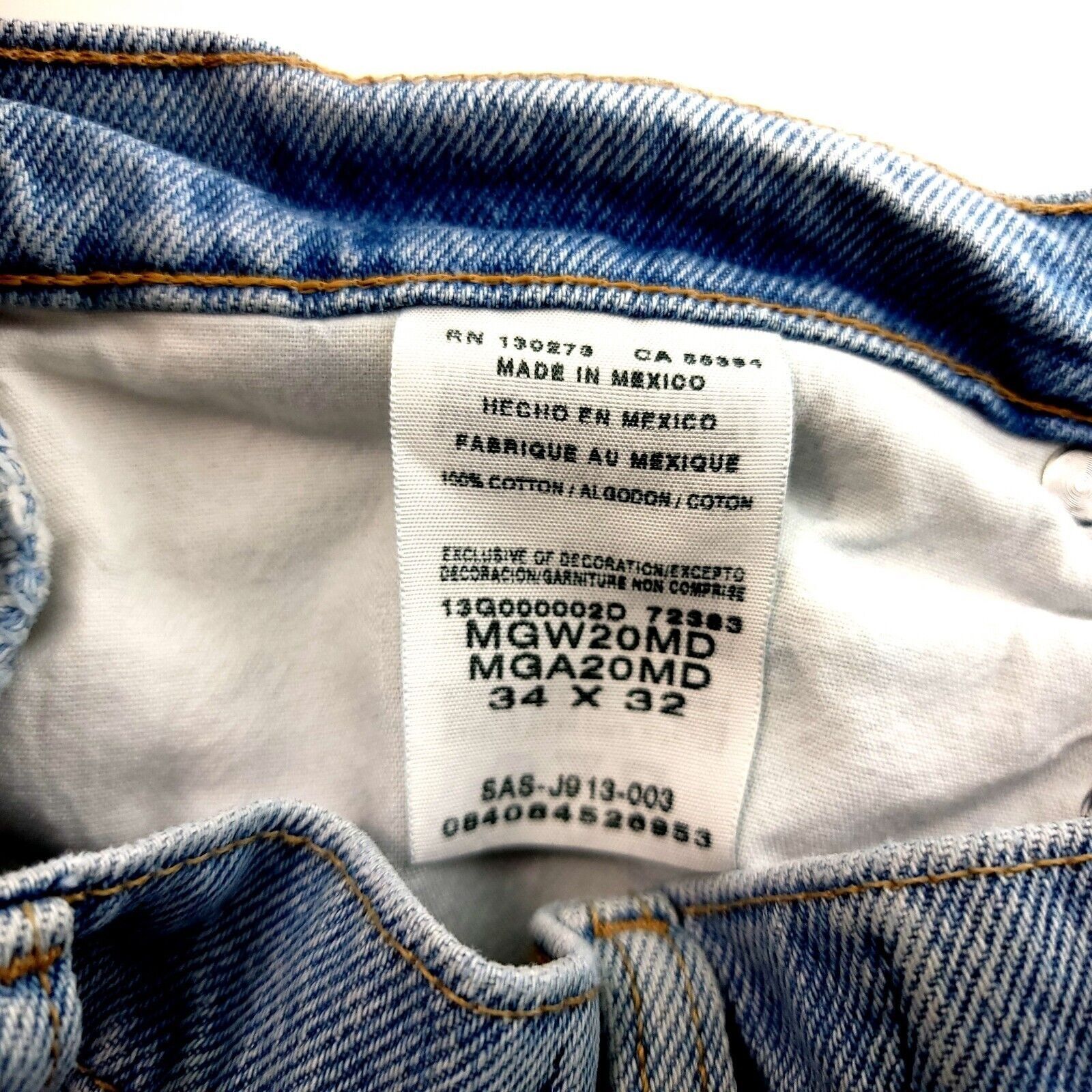 Wrangler Genuine Wrangler Light Blue Denim Mid Rise Jeans 34/32 Size US 34 / EU 50 - 8 Thumbnail