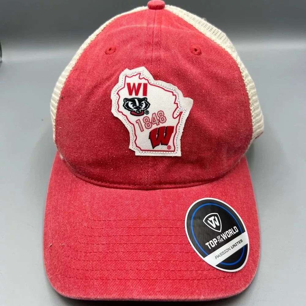 Top Of The World Wisconsin Badgers Trucker Hat Men Top of the World Snap Back Size ONE SIZE - 1 Thumbnail