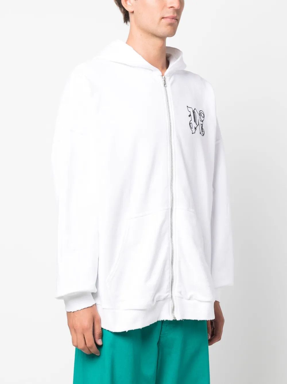 Palm Angels o1y0325 Logo Hoodie in White Size US M / EU 48-50 / 2 - 3 Thumbnail