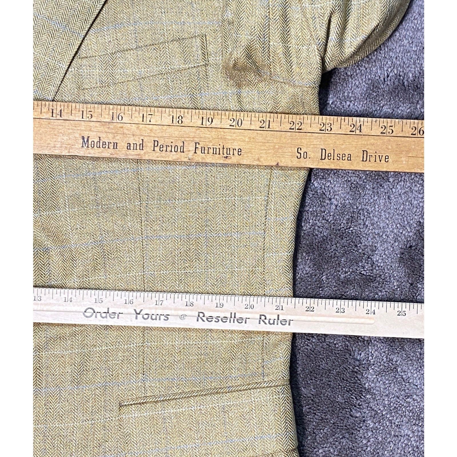 Lands' End Lands' End Men 44 LONG 100% Silk Herringbone Blazer Size 44L - 13 Thumbnail